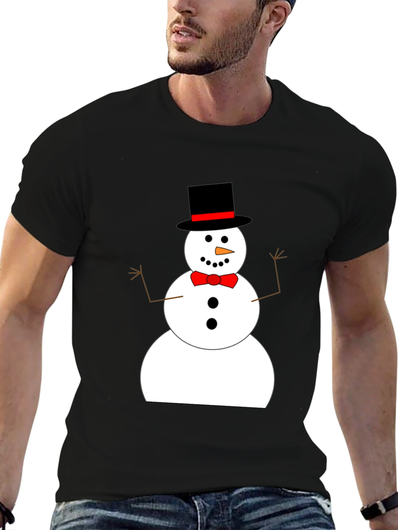 Festive Snowman Graphic Tee - Holiday Cheer