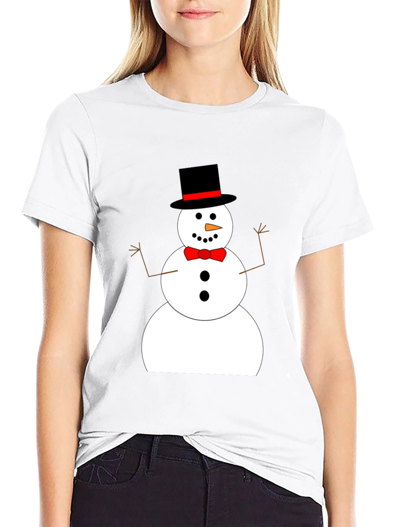 Festive Snowman Graphic Tee - Holiday Cheer