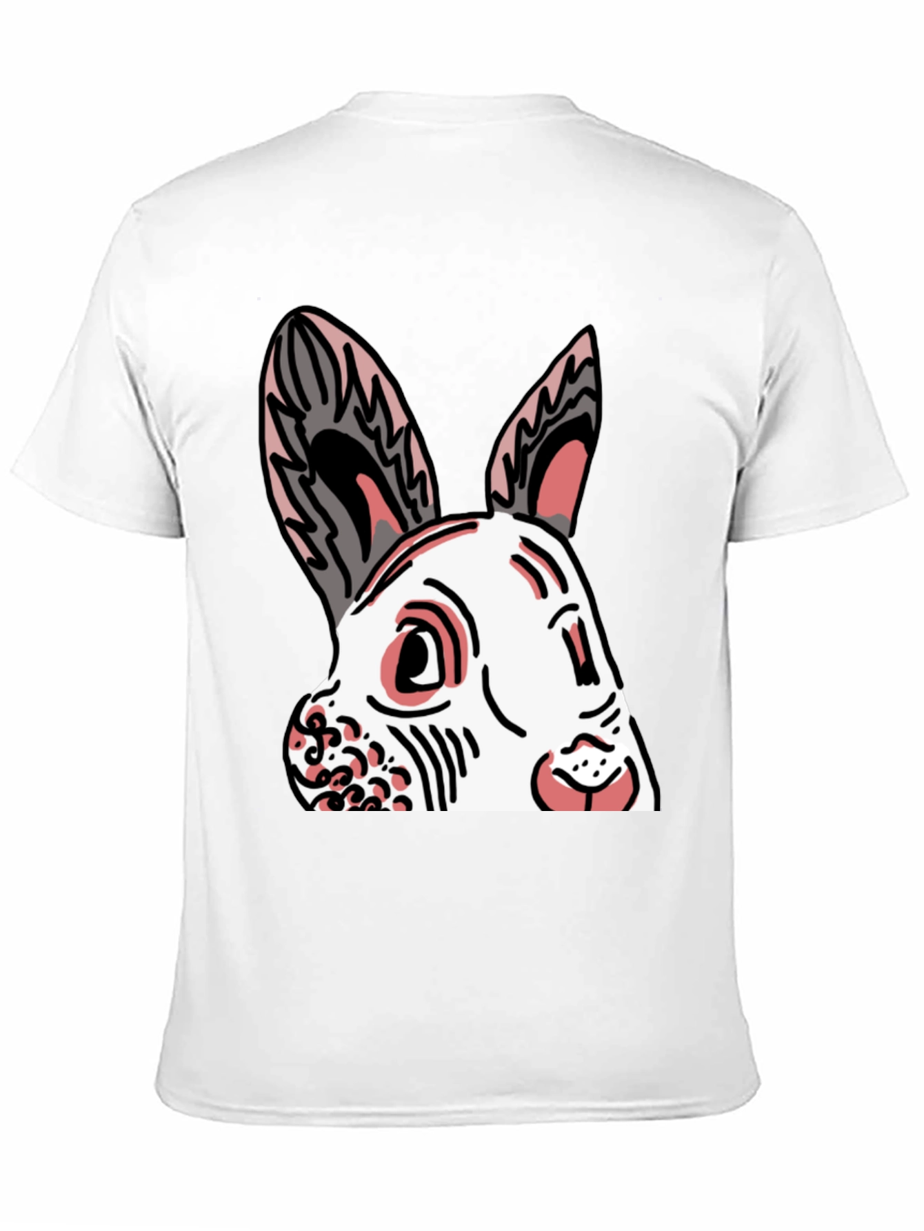 Bunny Graphic Tee - Black Cotton Blend Shirt
