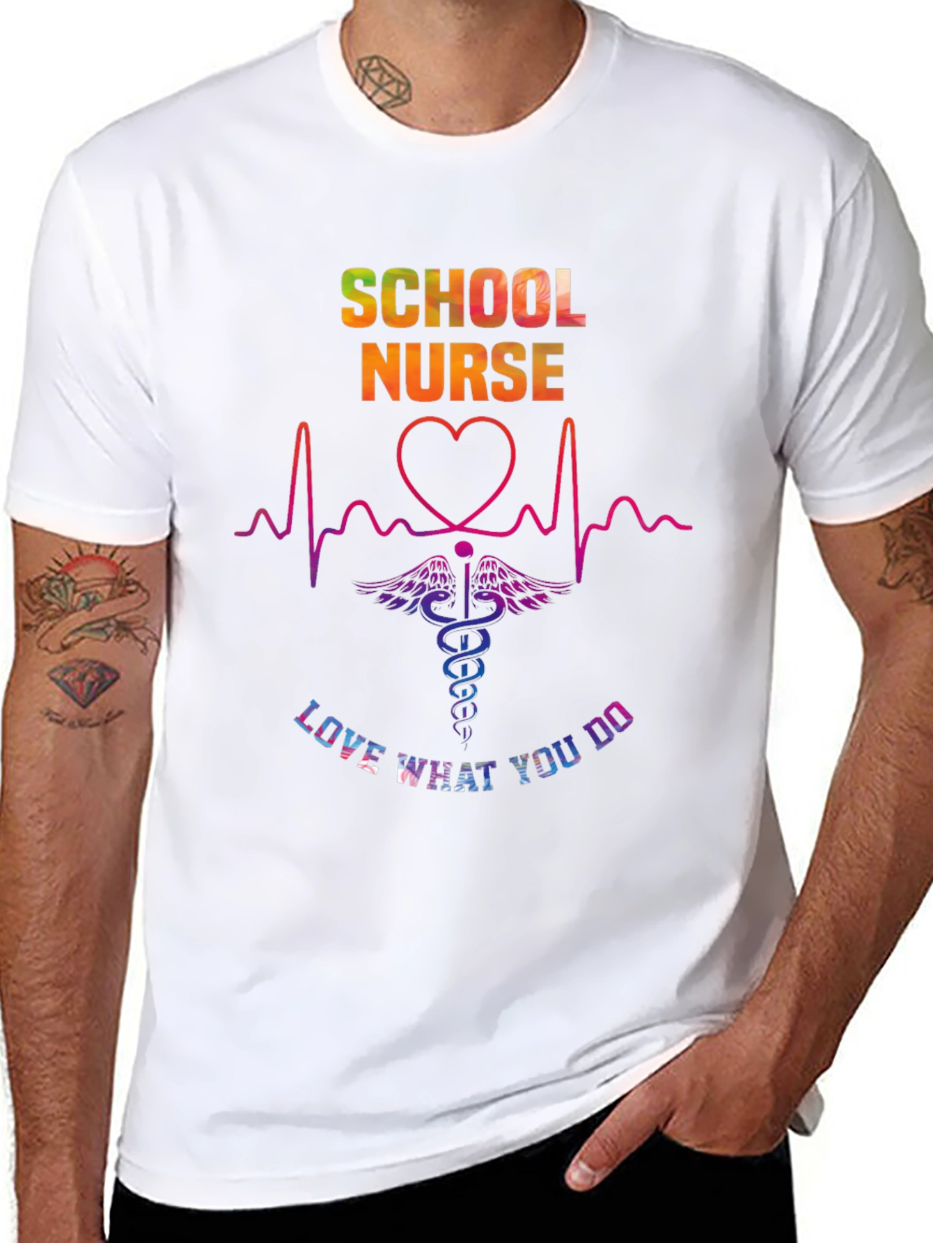 School Nurse Love What You Do Graphic Tee