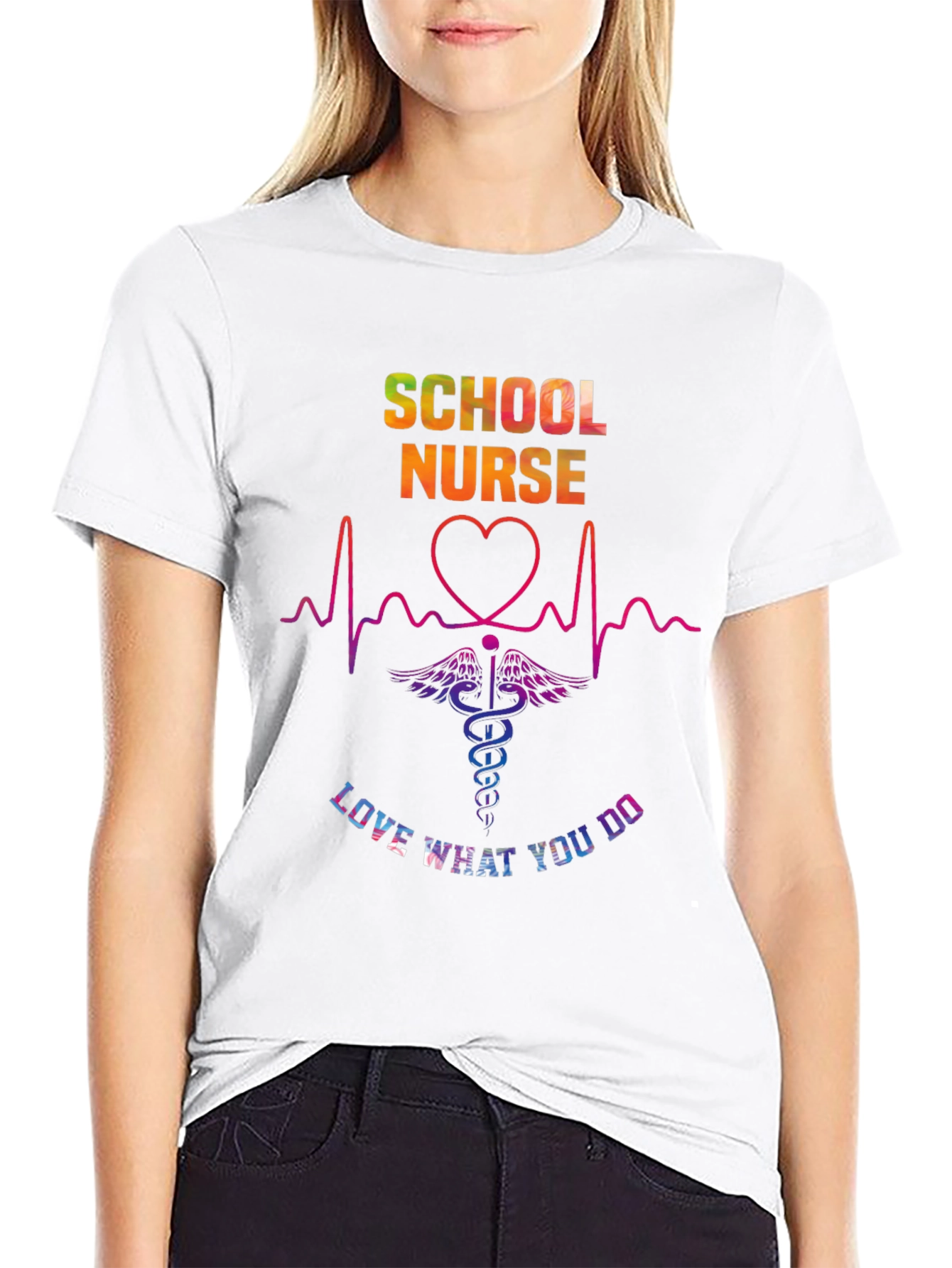School Nurse Love What You Do Graphic Tee