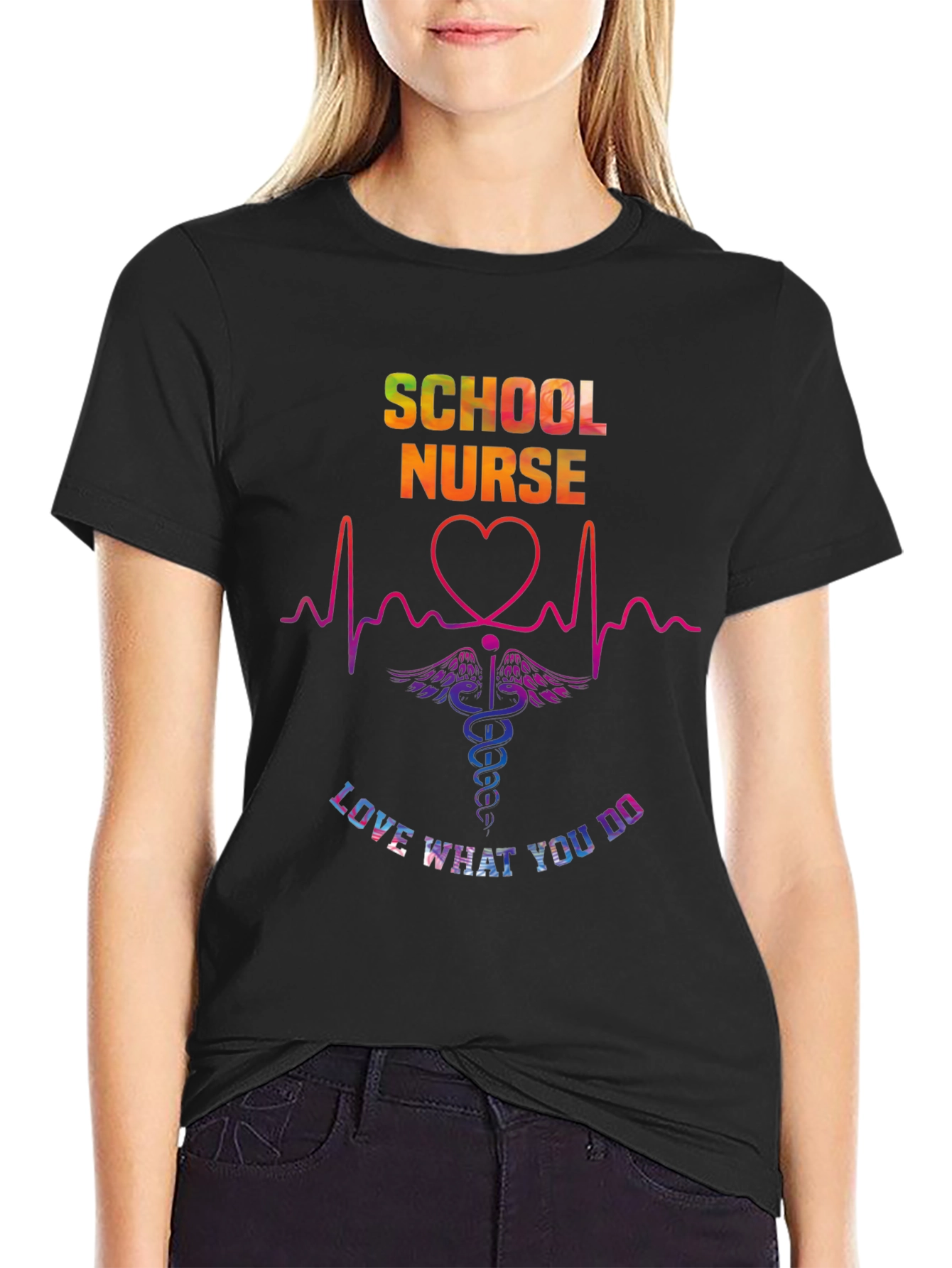 School Nurse Love What You Do Graphic Tee