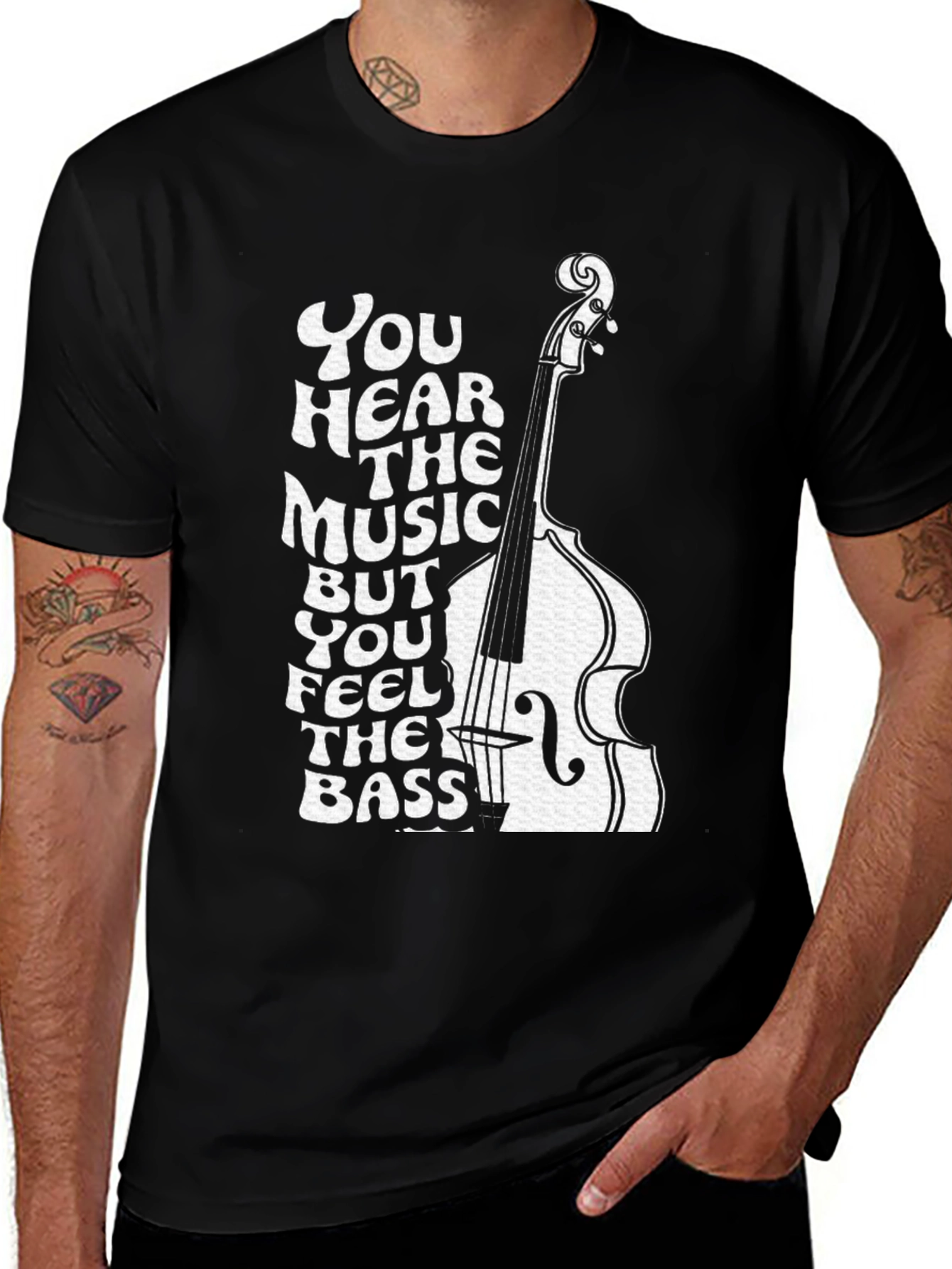 Music Lovers Bass Guitar Graphic Tee