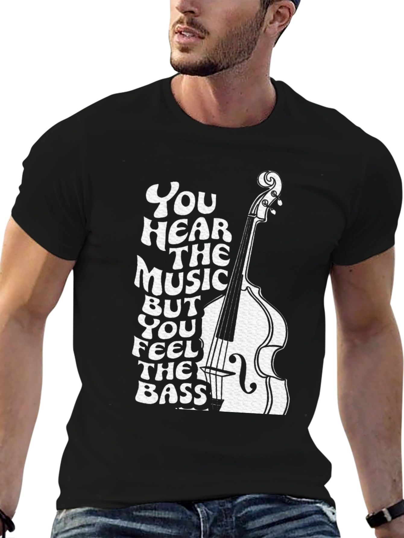 Music Lovers Bass Guitar Graphic Tee