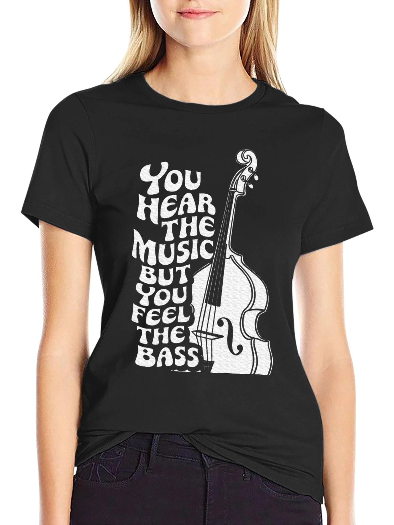 Music Lovers Bass Guitar Graphic Tee