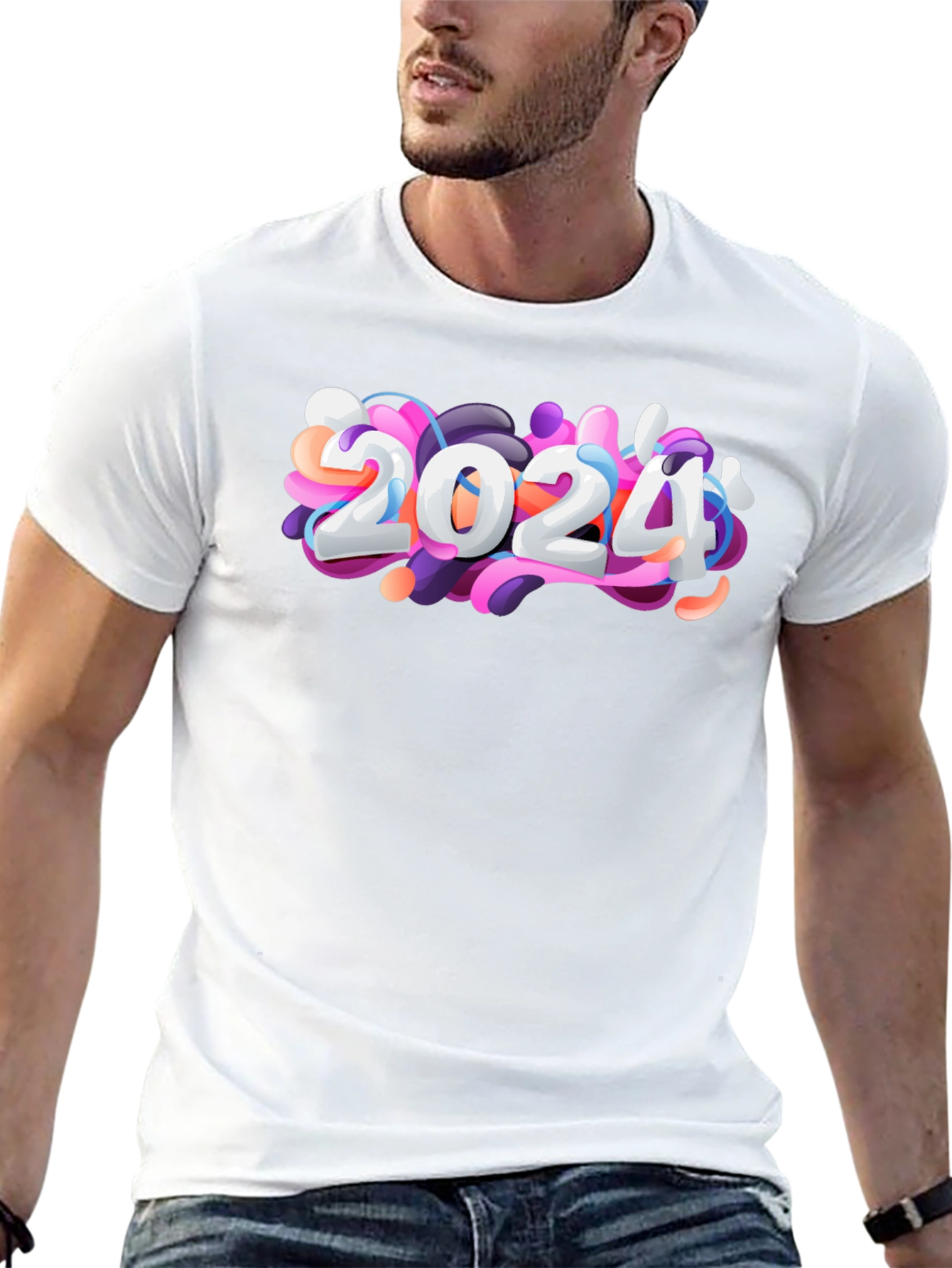 2024 Graphic T-Shirt - Stylish Black Tee