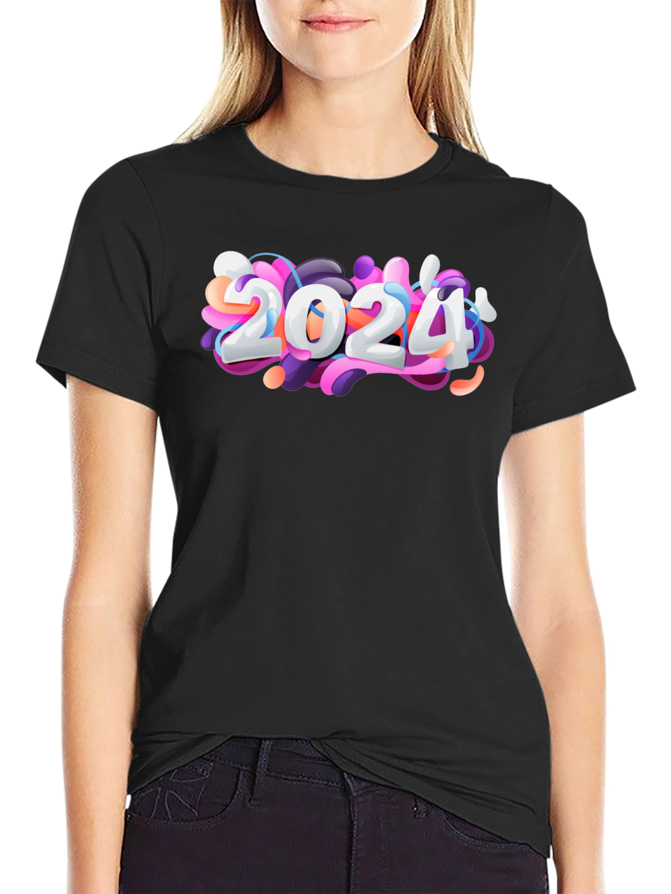 2024 Graphic T-Shirt - Stylish Black Tee