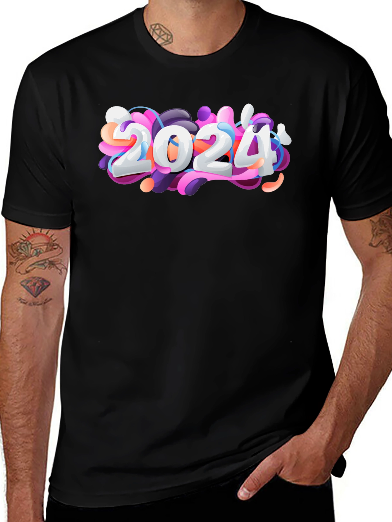 2024 Graphic T-Shirt - Stylish Black Tee