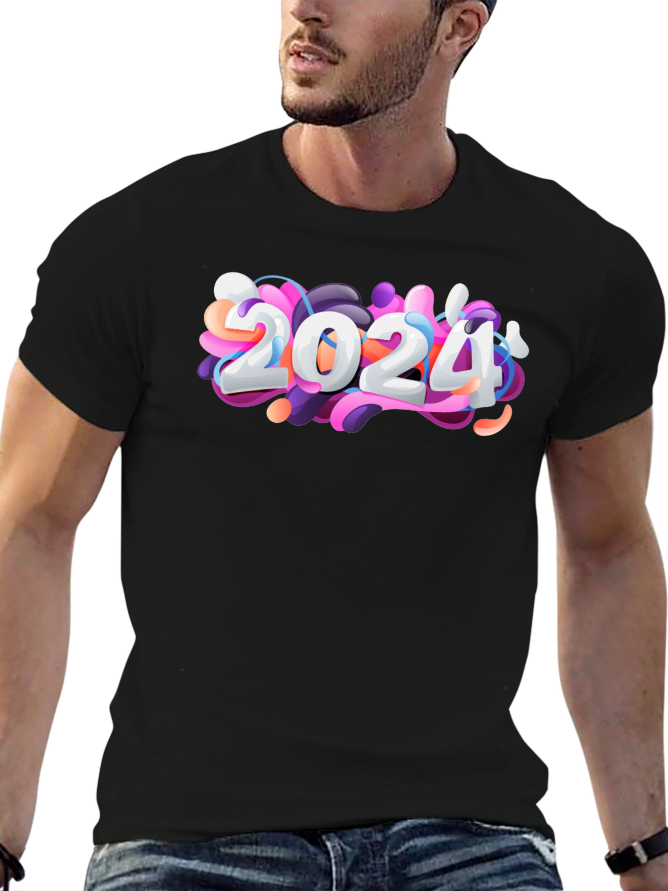2024 Graphic T-Shirt - Stylish Black Tee