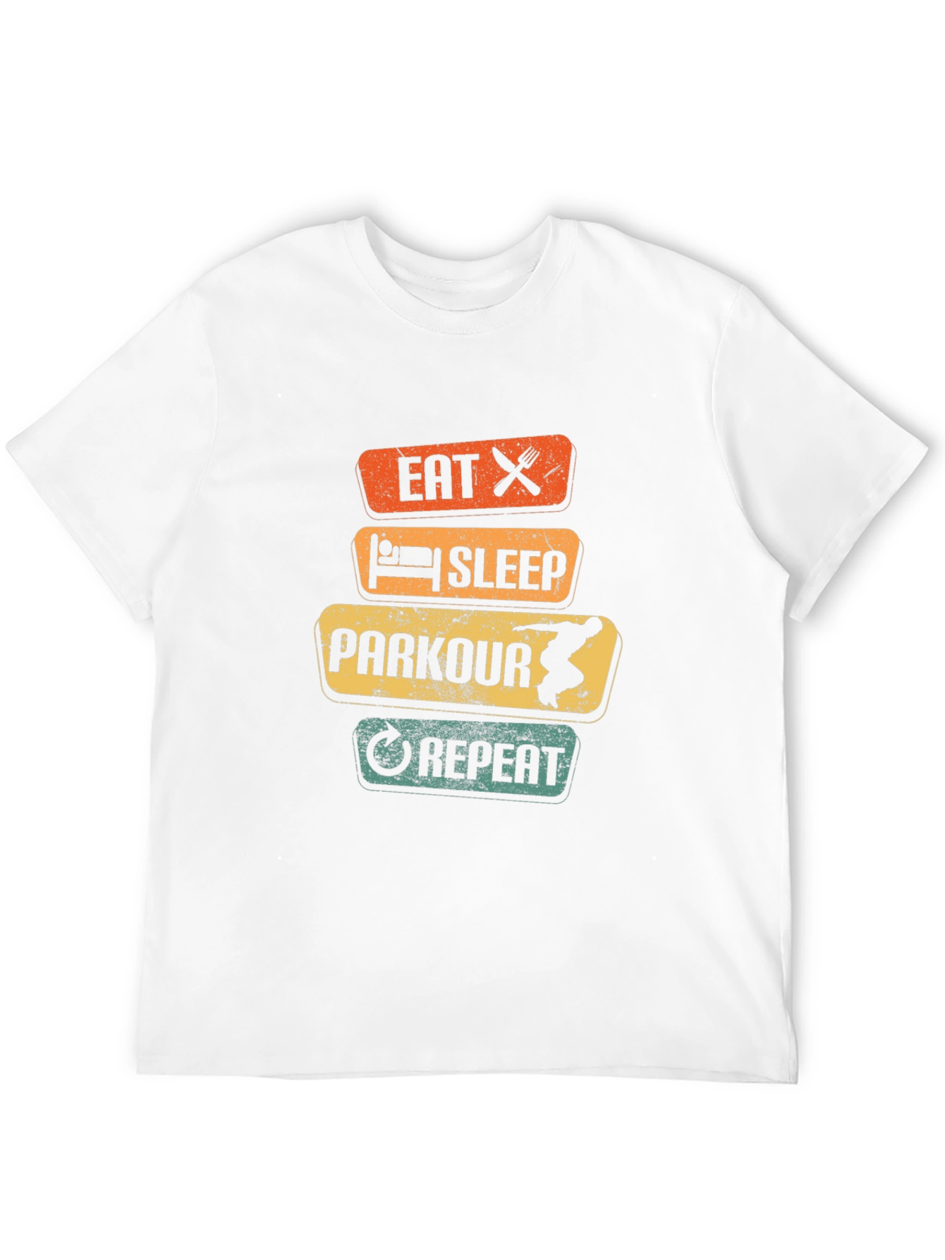 Eat Sleep Parkour Repeat Black Graphic Tee