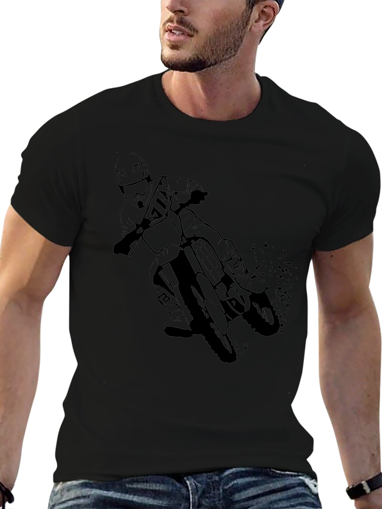 Motocross Rider Graphic T-Shirt - Black