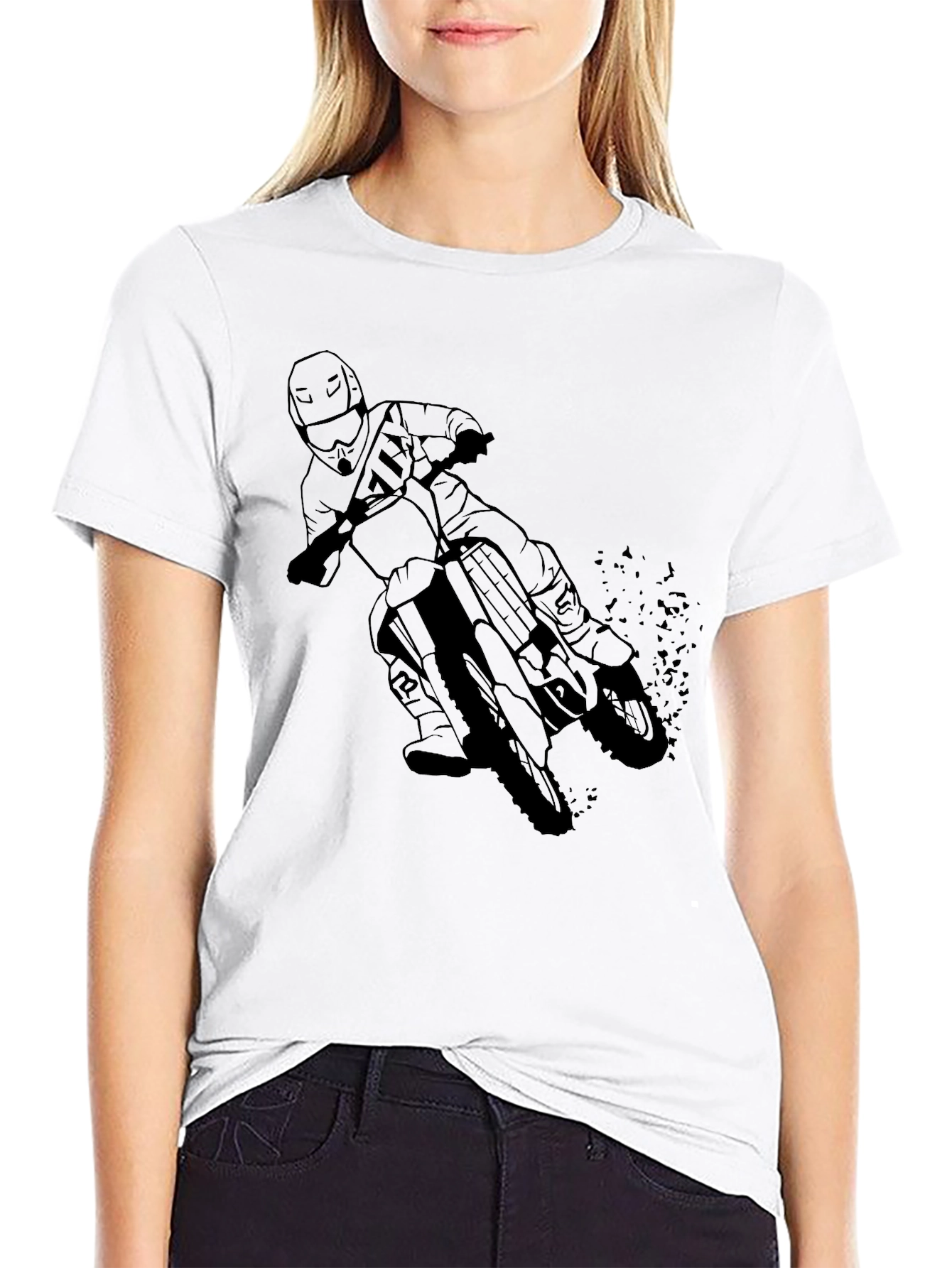 Motocross Rider Graphic T-Shirt - Black