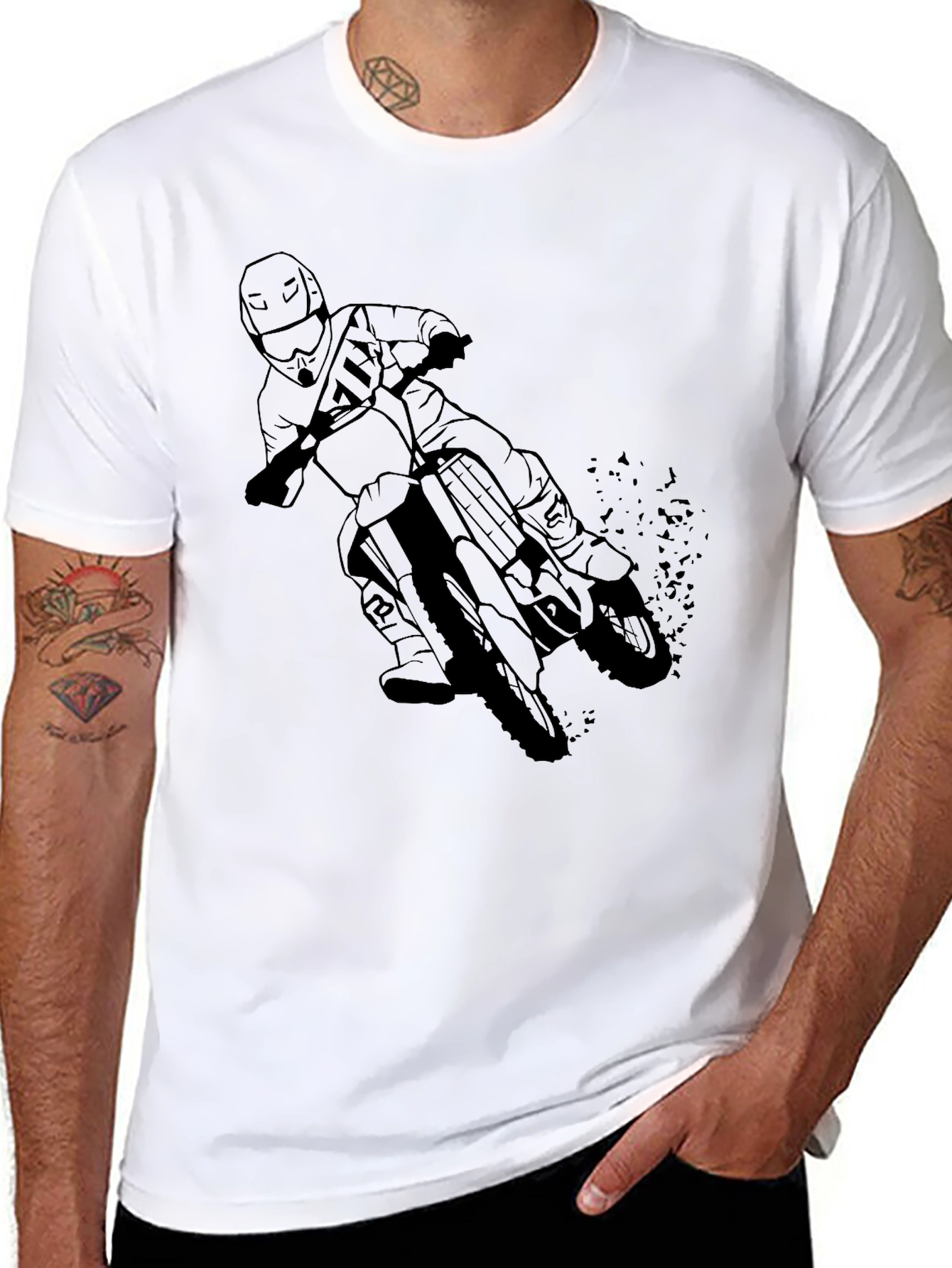 Motocross Rider Graphic T-Shirt - Black
