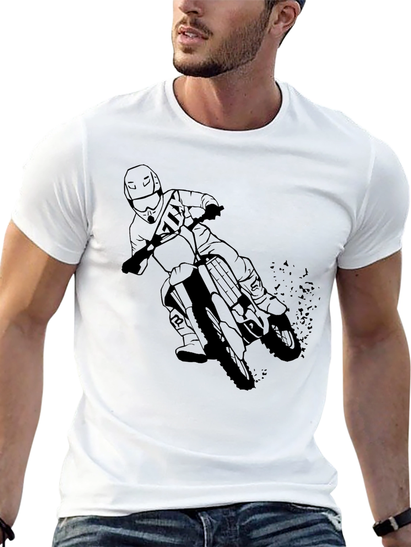 Motocross Rider Graphic T-Shirt - Black