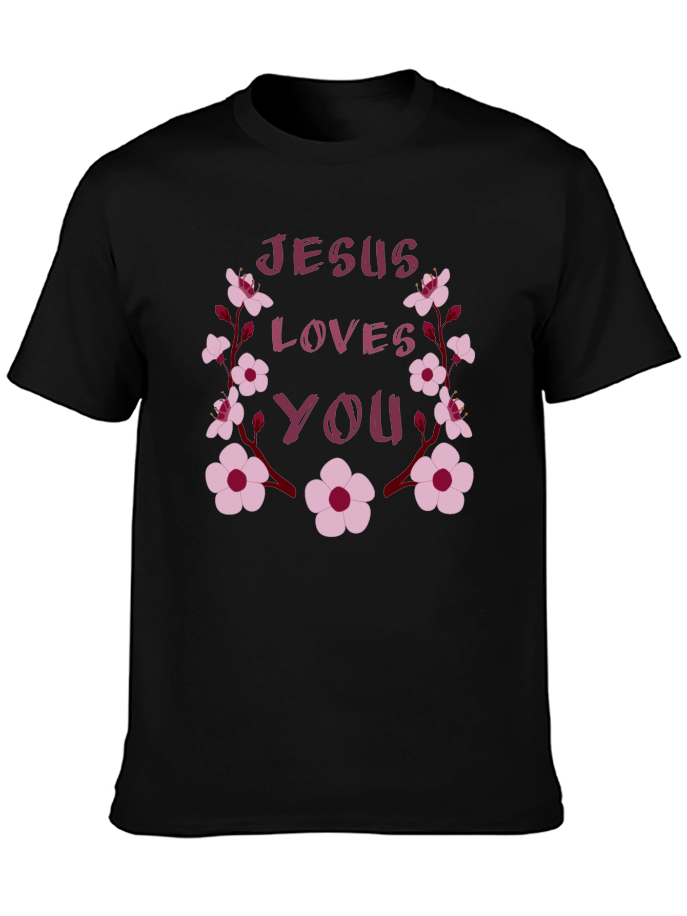 Jesus Loves You Floral Graphic T-Shirt