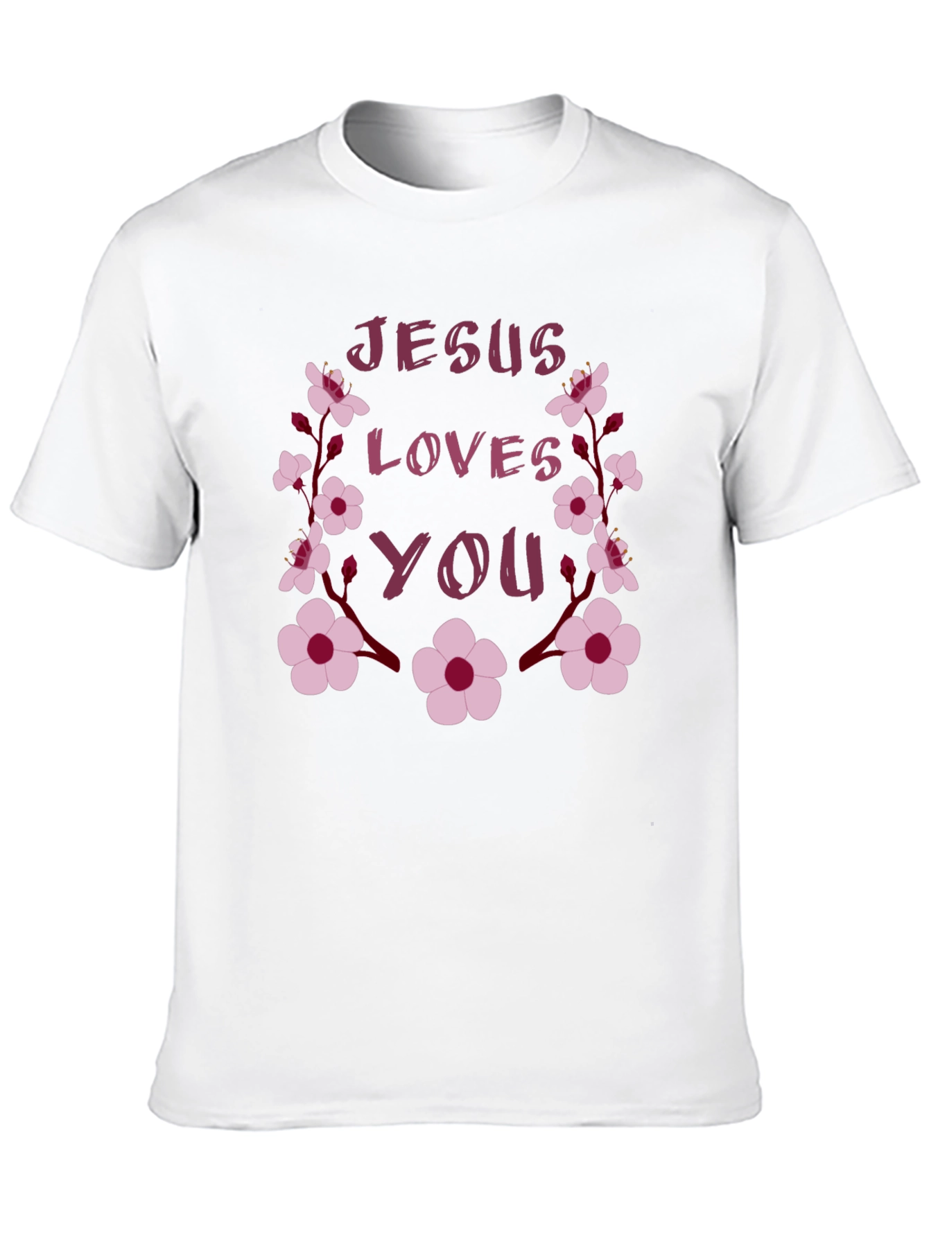 Jesus Loves You Floral Graphic T-Shirt