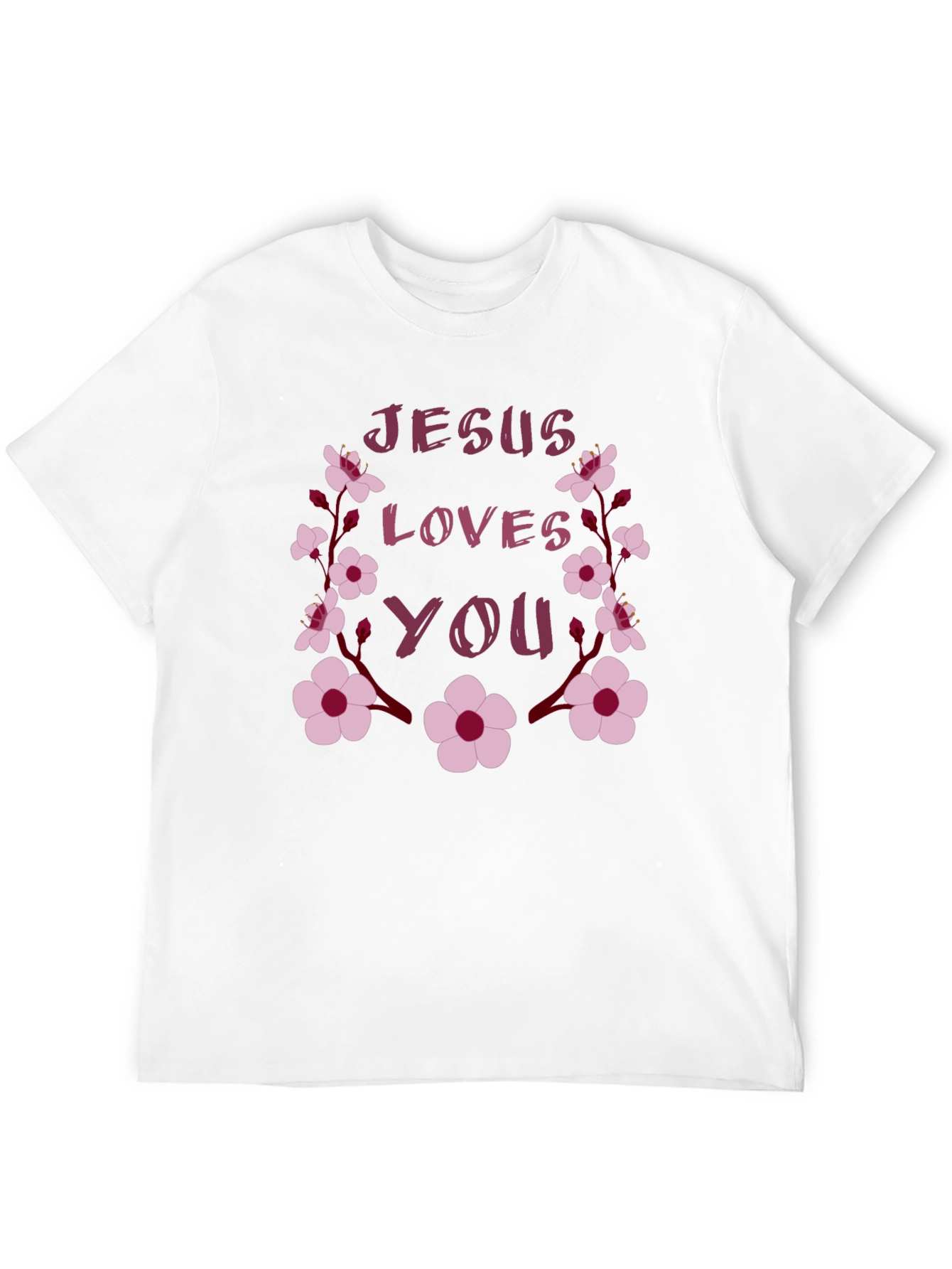 Jesus Loves You Floral Graphic T-Shirt