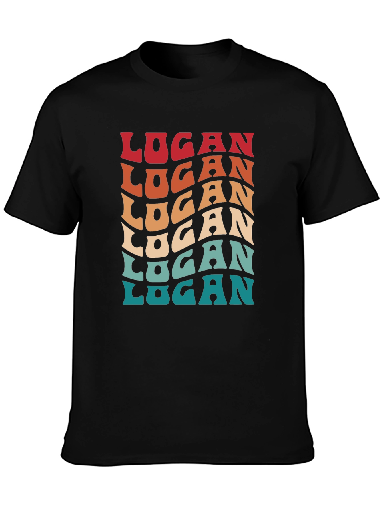 Retro Logan T-Shirt - 70s Style Personalized Name Tee