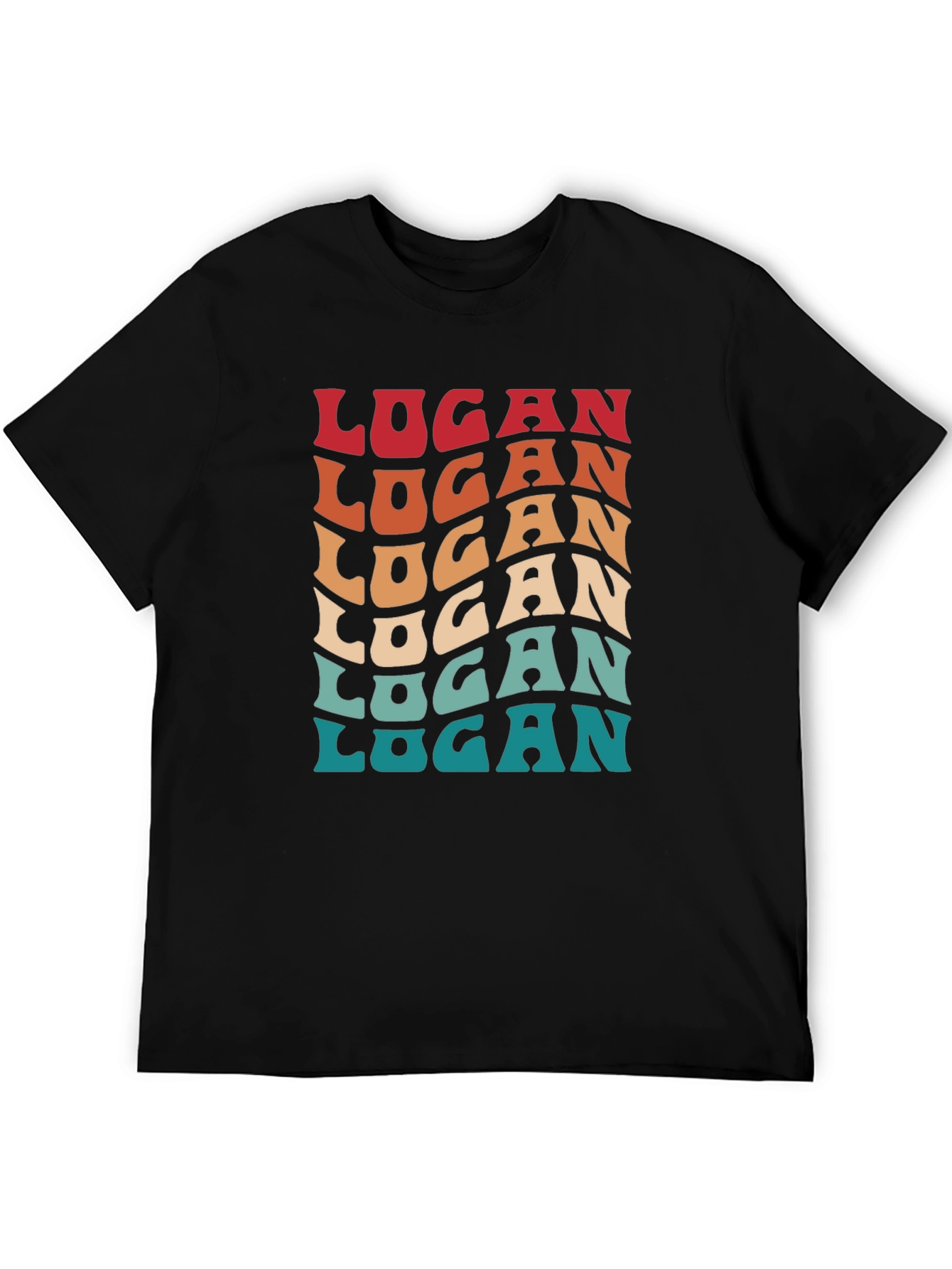 Retro Logan T-Shirt - 70s Style Personalized Name Tee