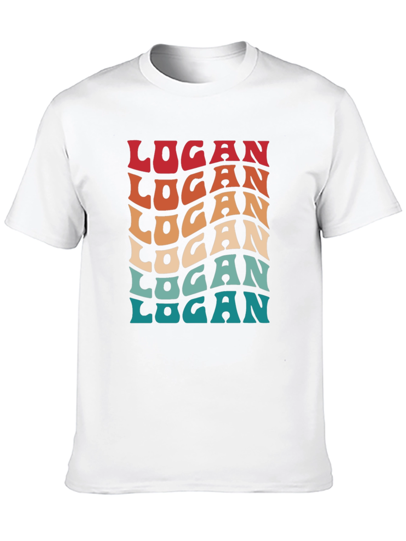 Retro Logan T-Shirt - 70s Style Personalized Name Tee