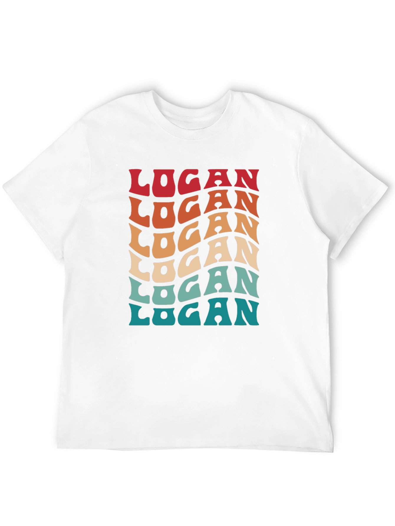 Retro Logan T-Shirt - 70s Style Personalized Name Tee