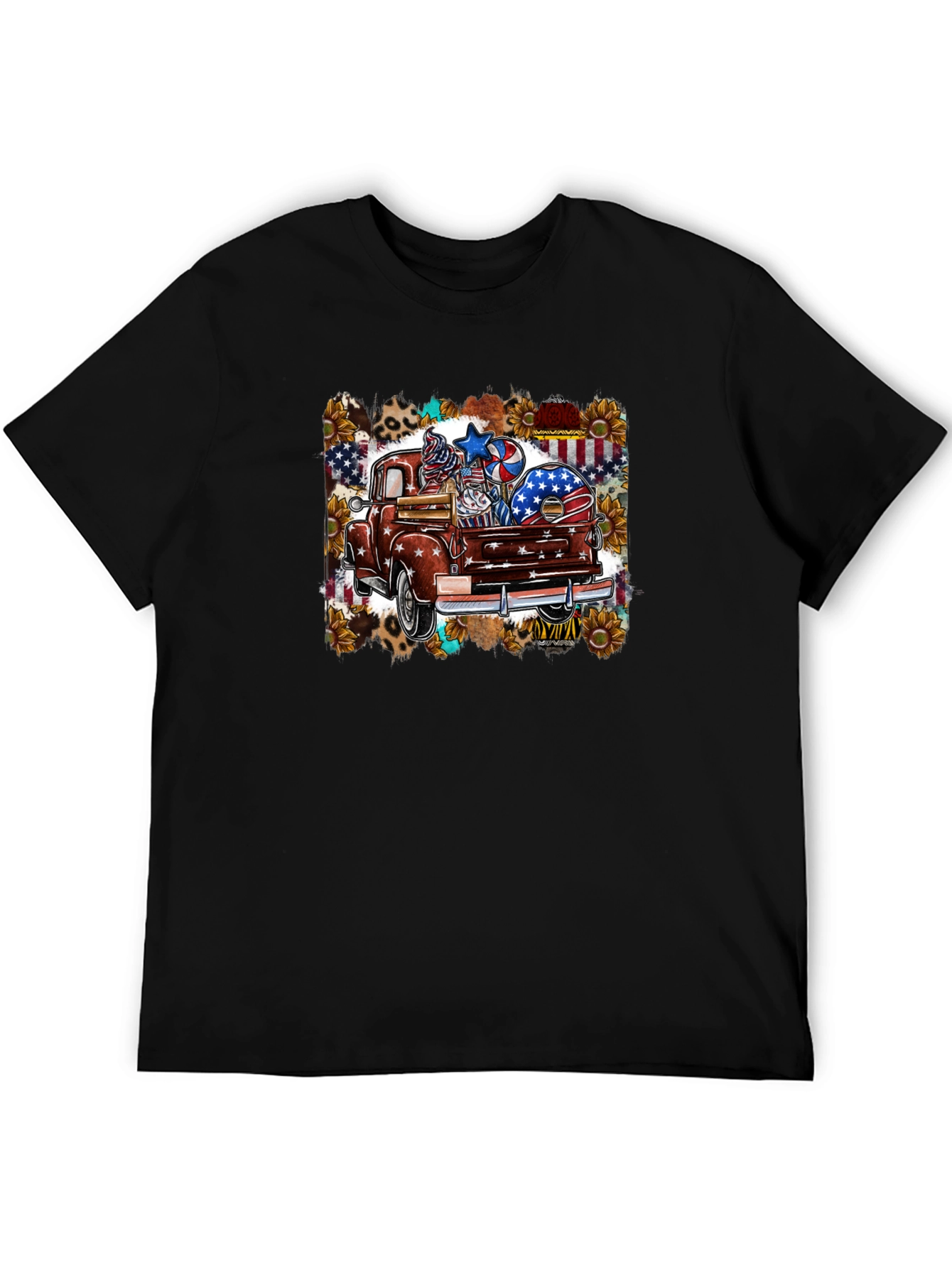 Patriotic Truck Graphic Tee - Mens Black T-Shirt