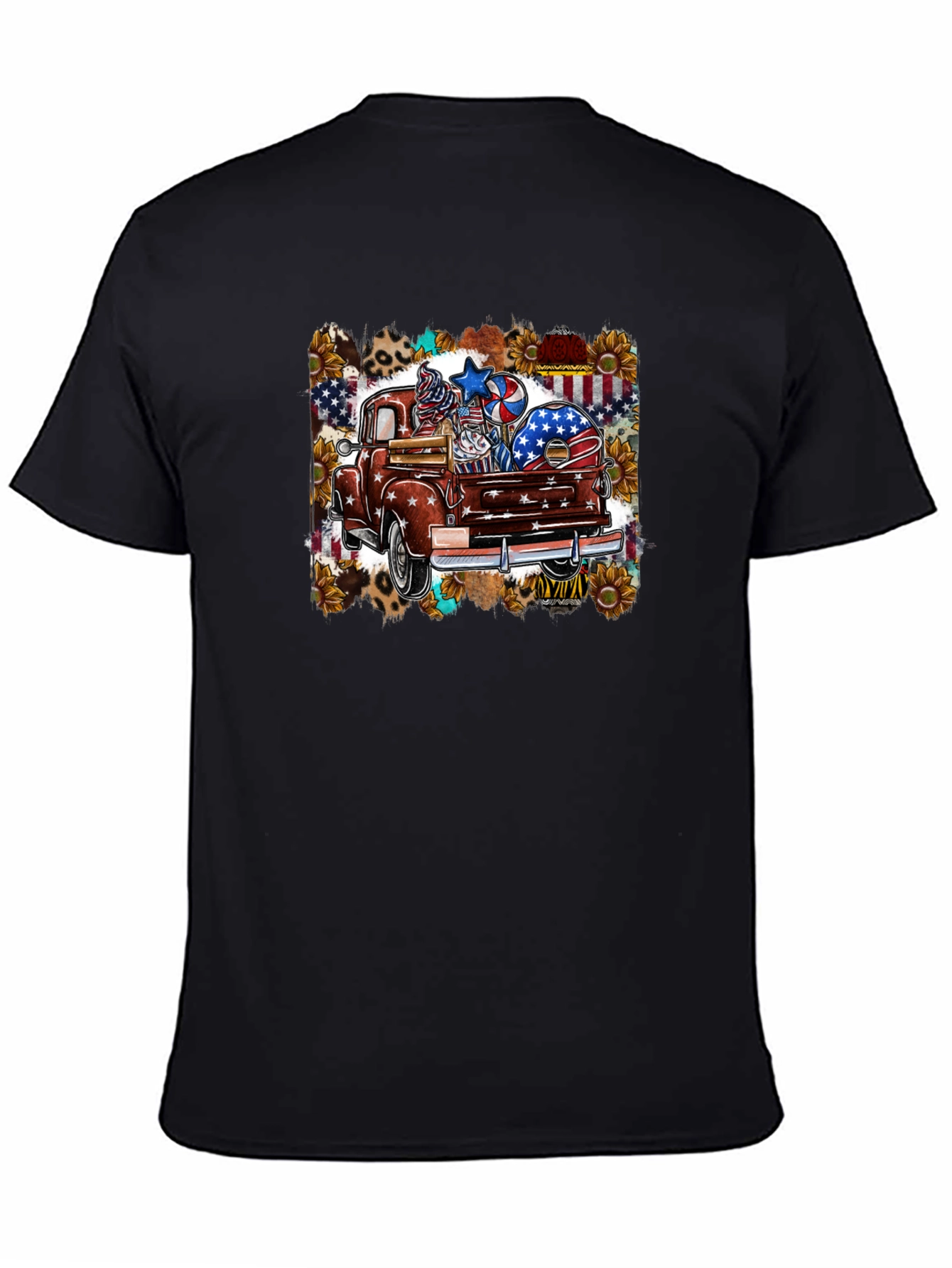 Patriotic Truck Graphic Tee - Mens Black T-Shirt