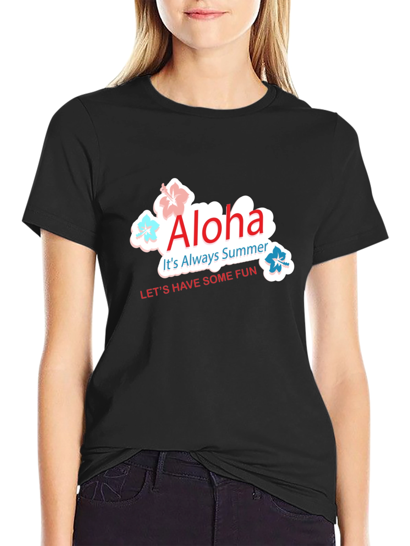 Aloha Summer Black T-Shirt