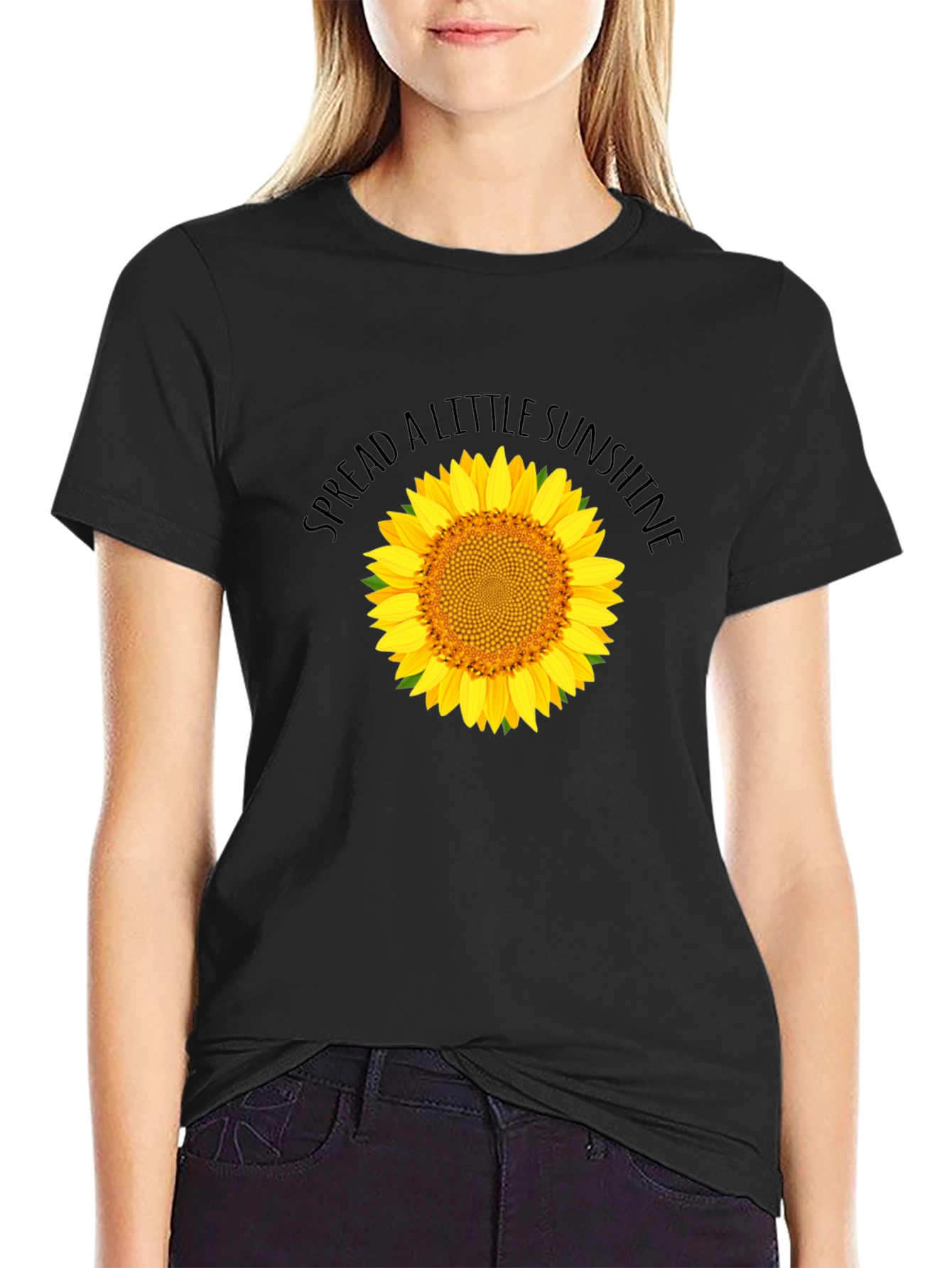Spread Sunshine Black Sunflower Graphic T-Shirt