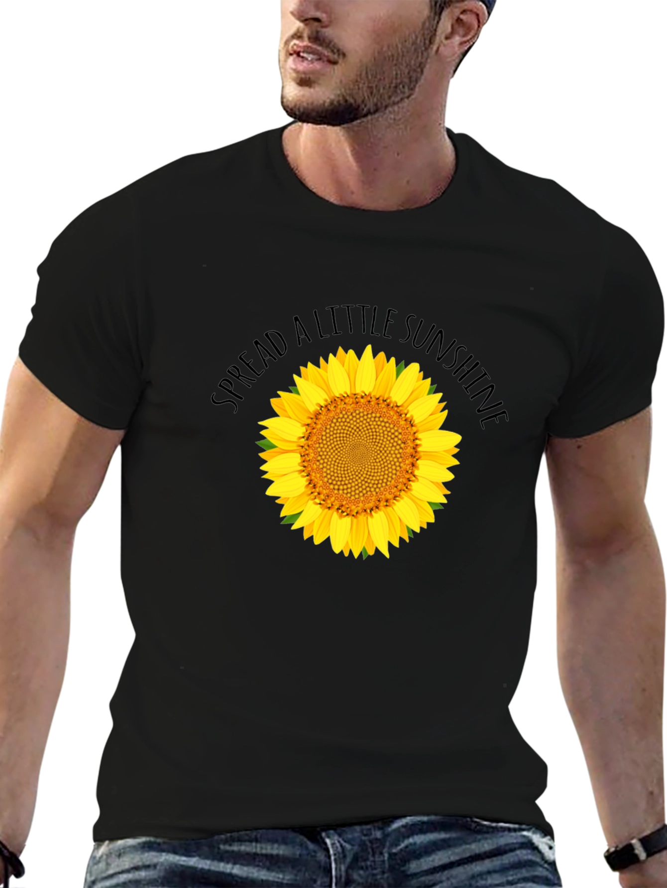 Spread Sunshine Black Sunflower Graphic T-Shirt