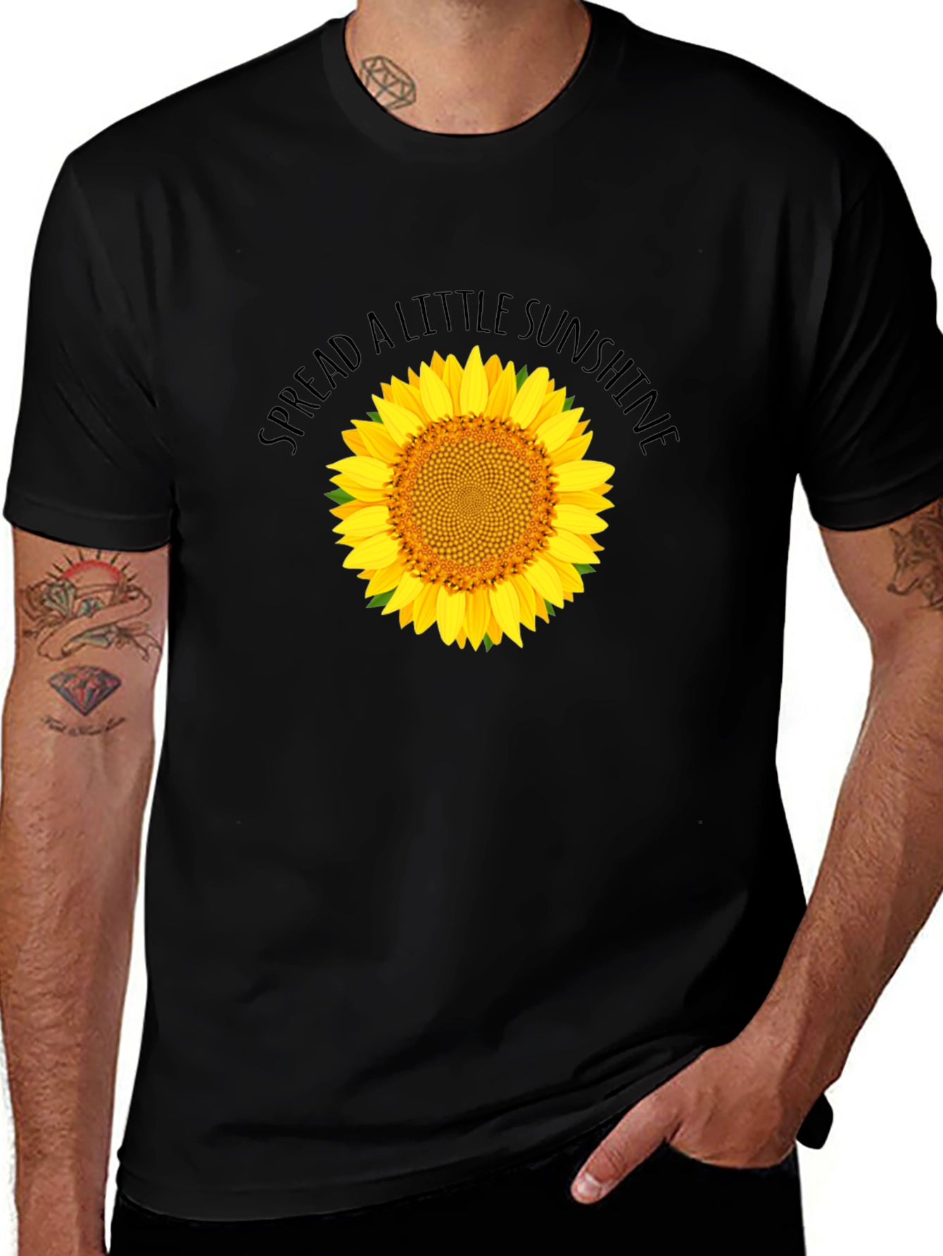 Spread Sunshine Black Sunflower Graphic T-Shirt