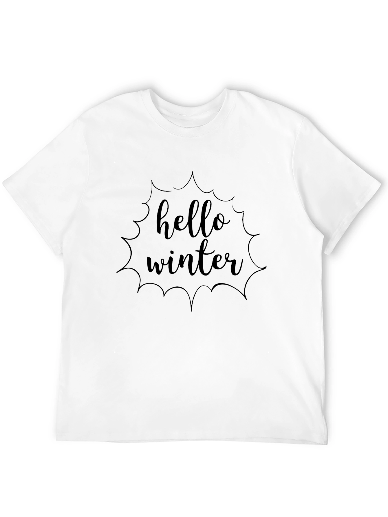 Hello Winter Black Graphic Tee - Mens Fashion