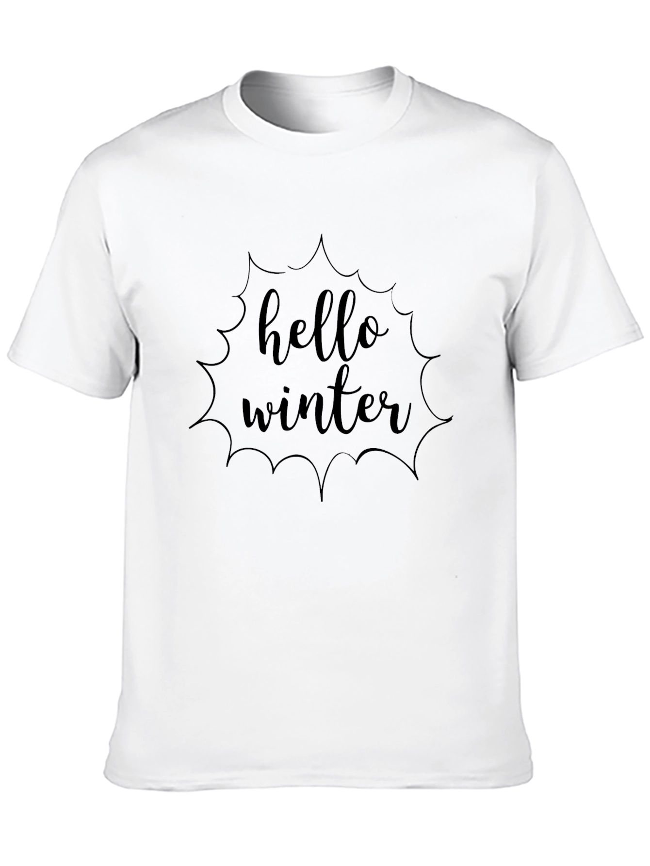 Hello Winter Black Graphic Tee - Mens Fashion