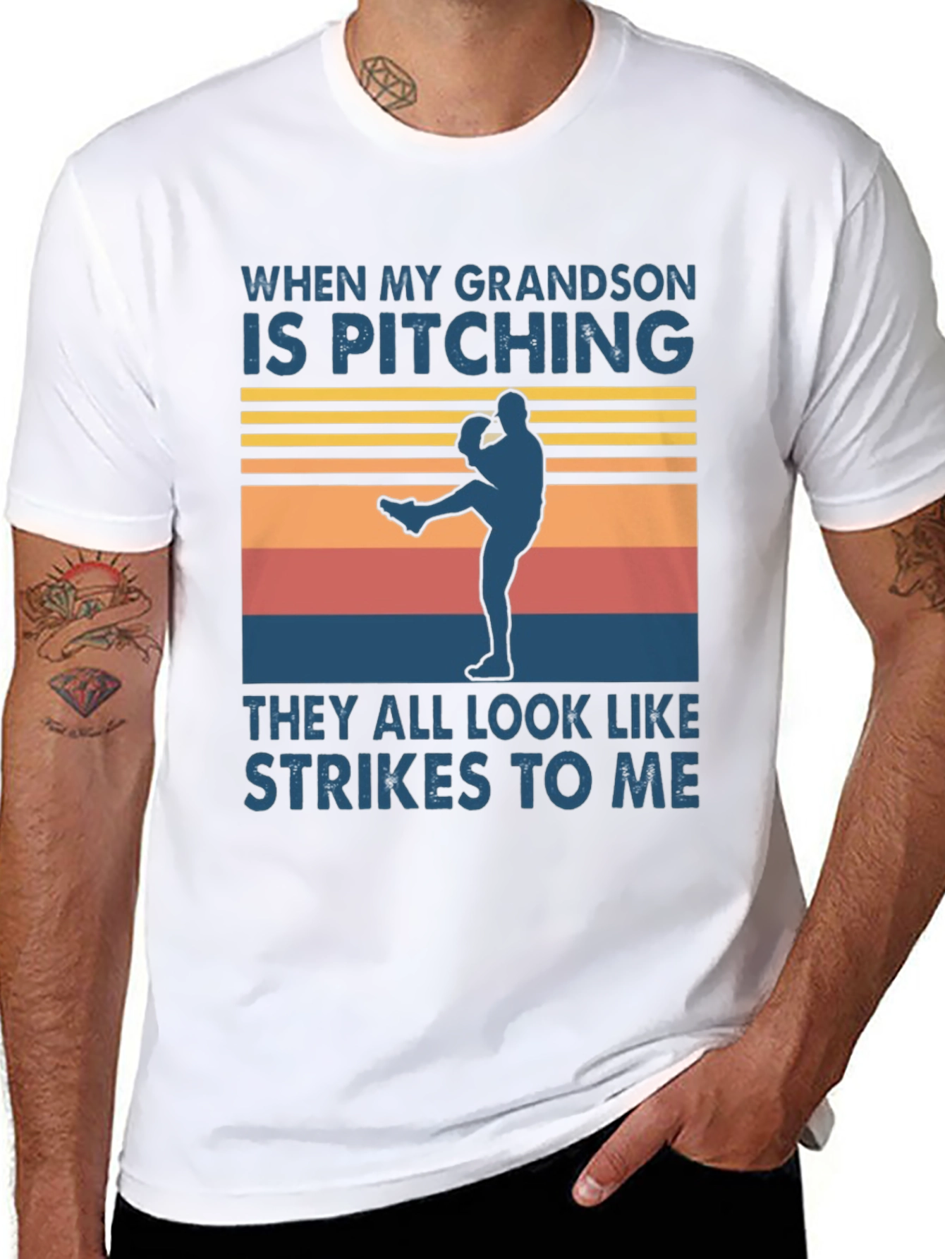 Grandson Pitching T-Shirt - Baseball Grandpa Pride