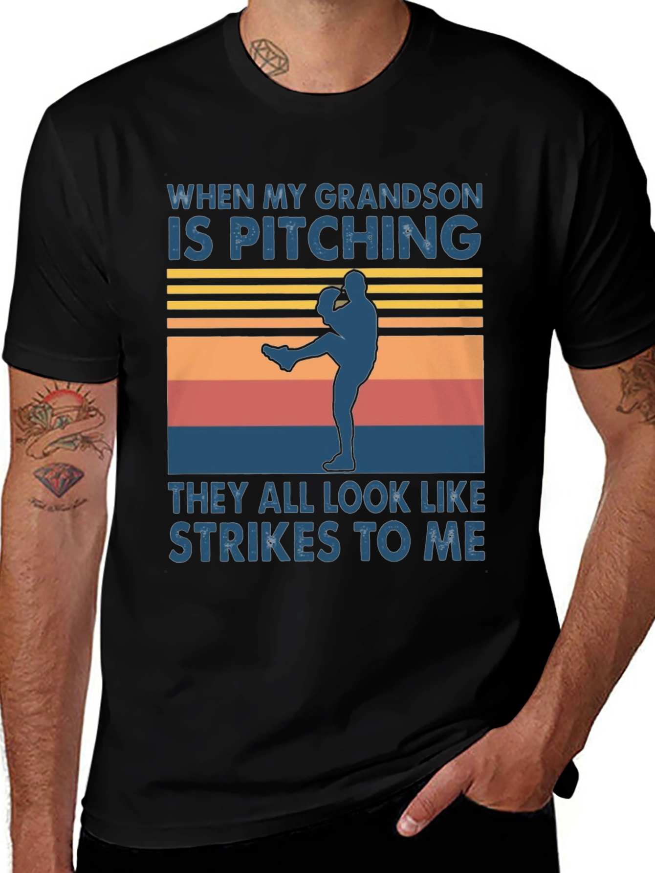 Grandson Pitching T-Shirt - Baseball Grandpa Pride
