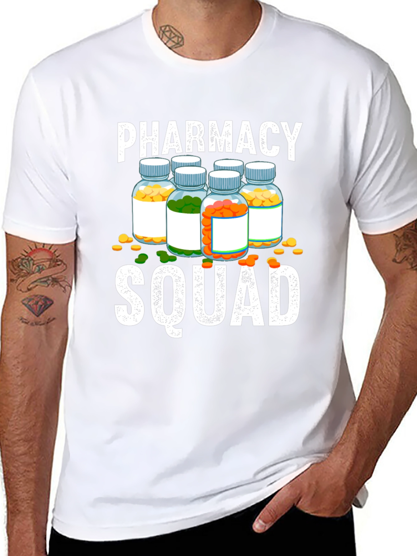 Pharmacy Squad T-Shirt - Pill Bottle Design
