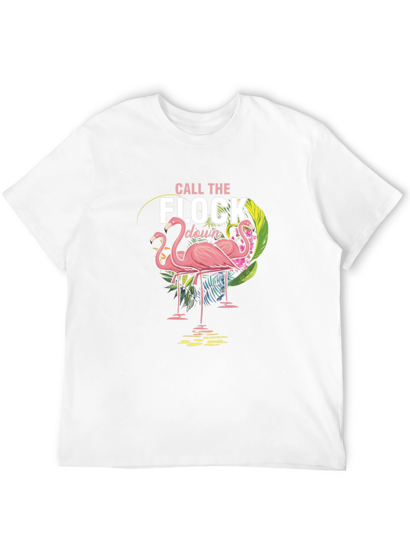 Call the Flock Down Flamingo Graphic Tee - Black