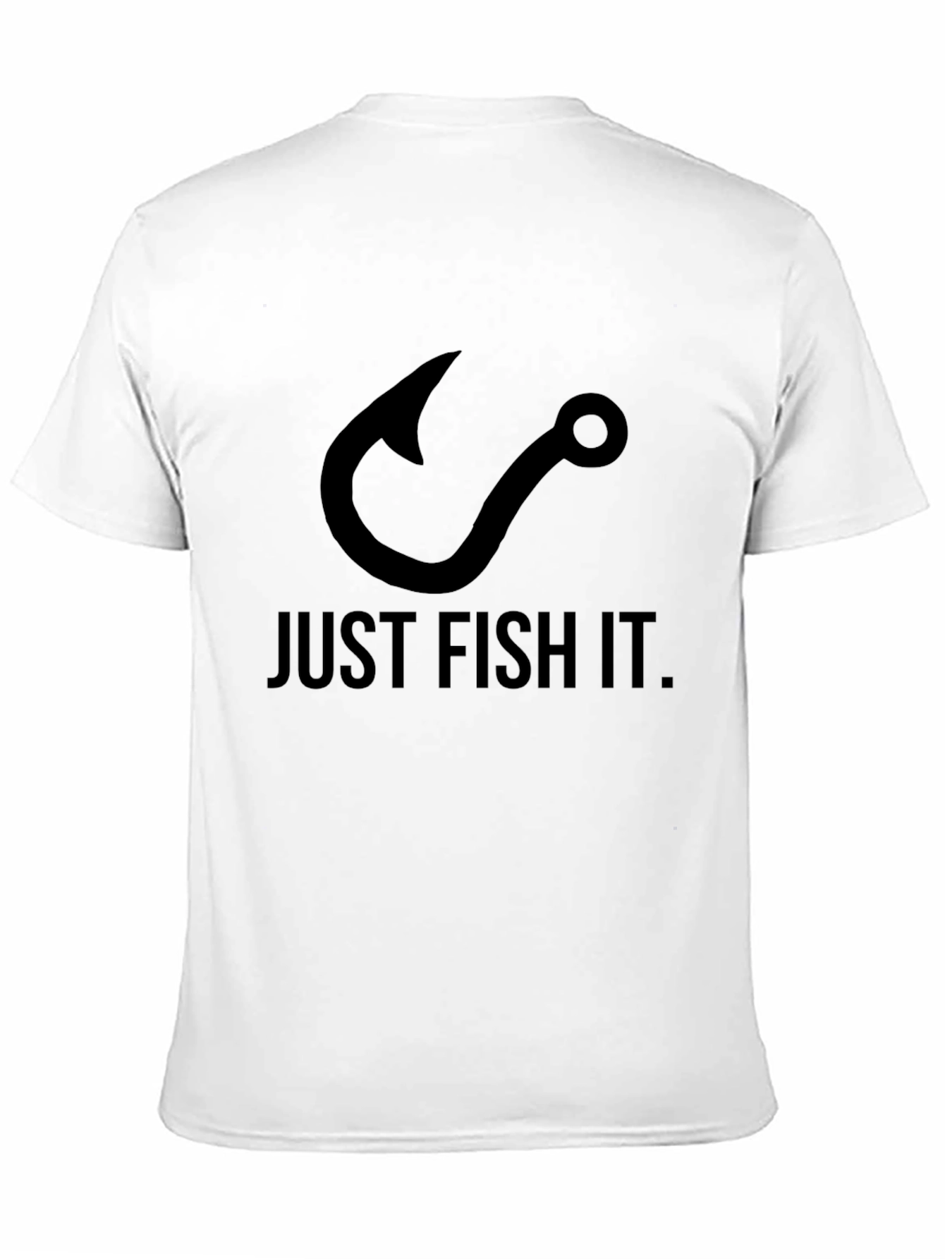 Just Fish It Tee - Black Cotton Graphic T-Shirt