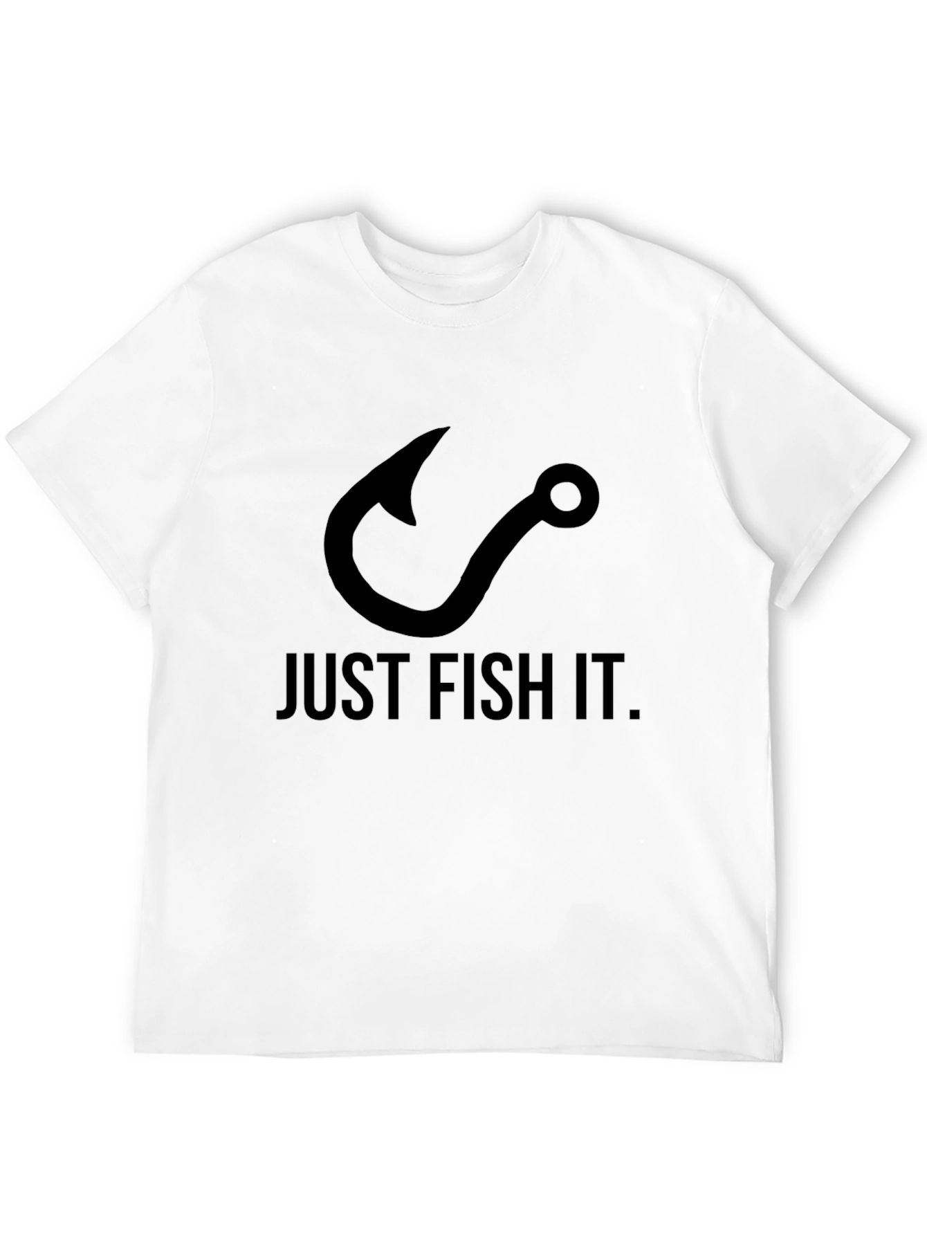 Just Fish It Tee - Black Cotton Graphic T-Shirt