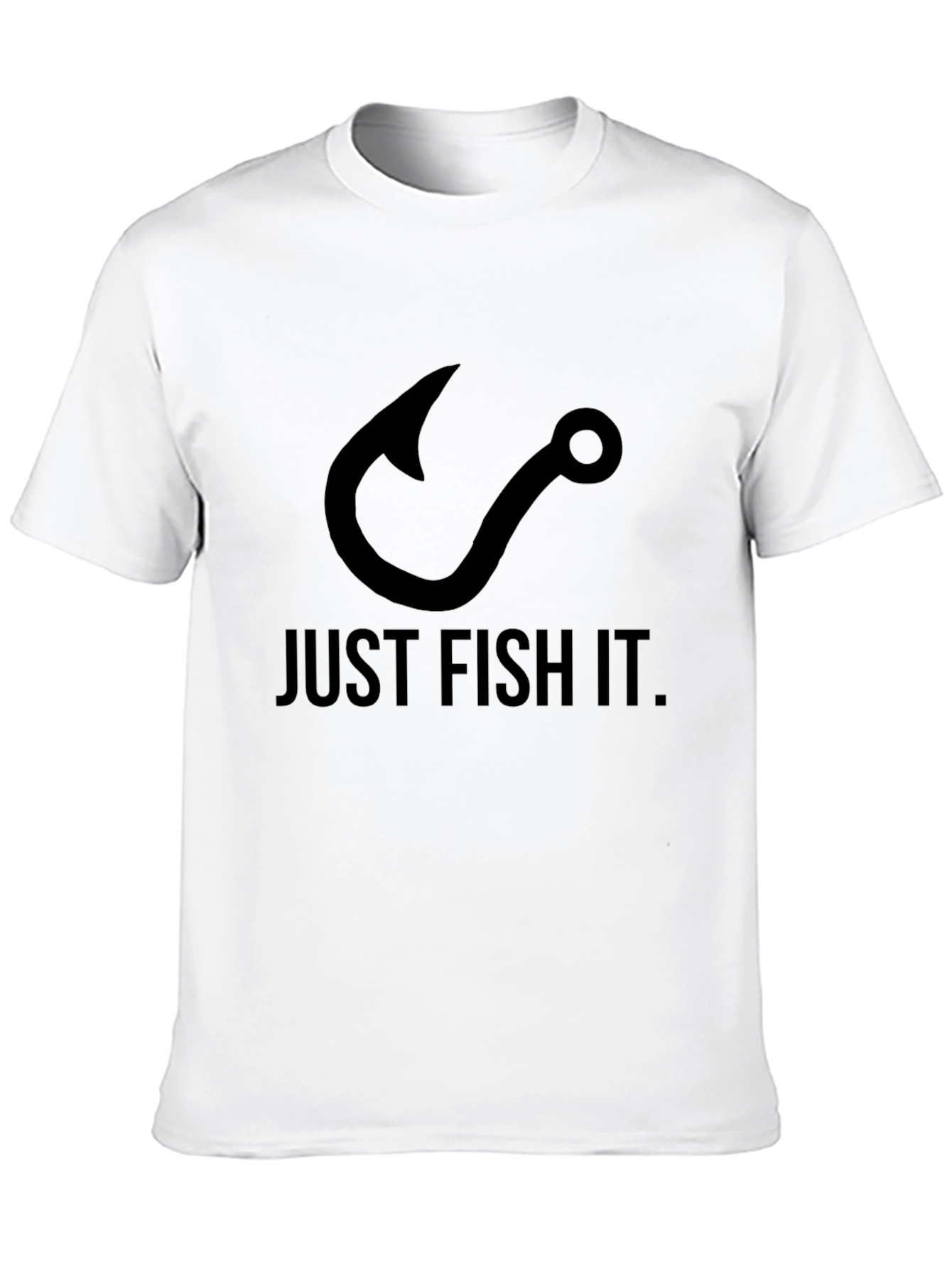 Just Fish It Tee - Black Cotton Graphic T-Shirt