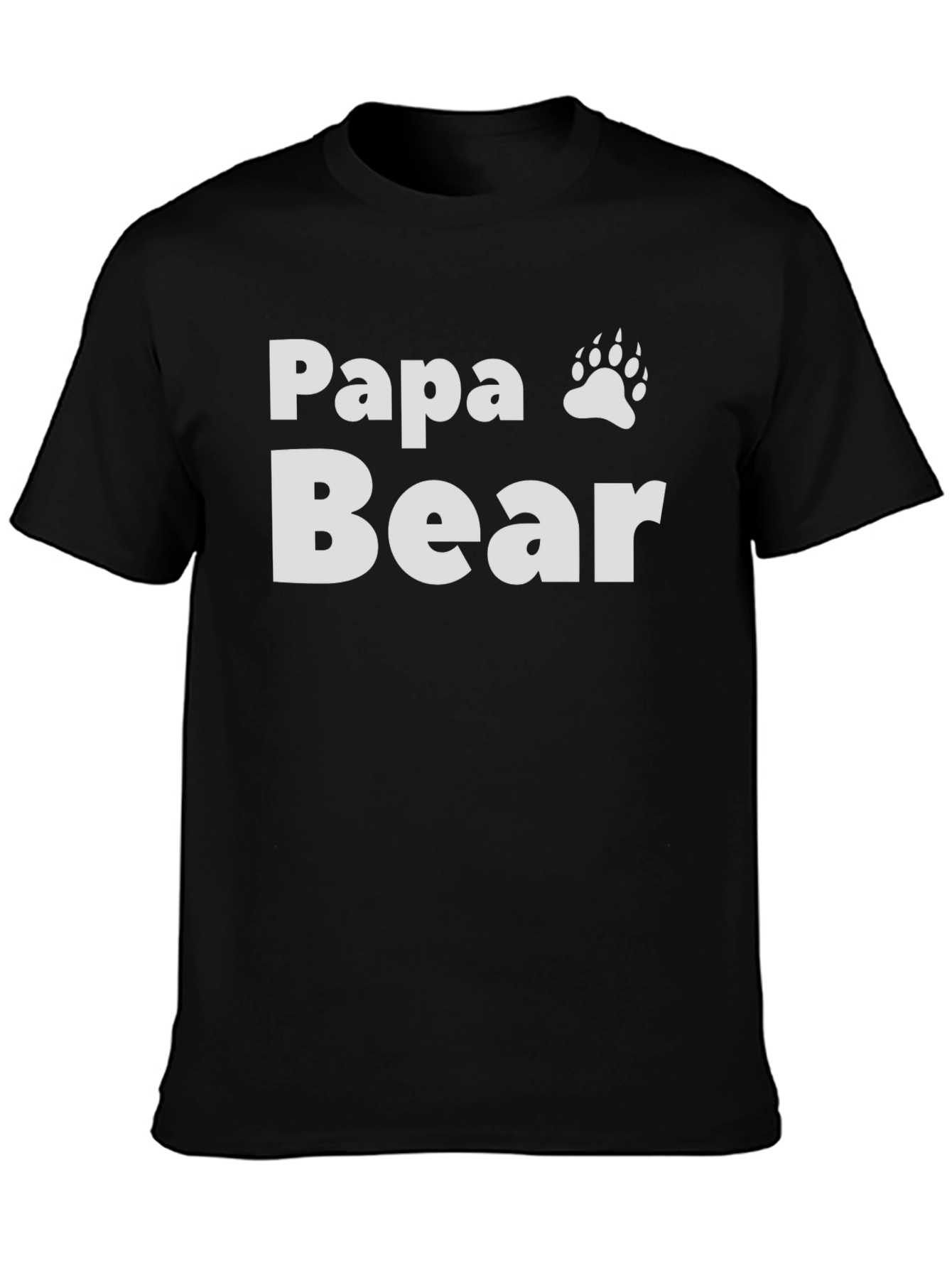 Papa Bear Graphic Tee - Black Cotton Blend T-Shirt