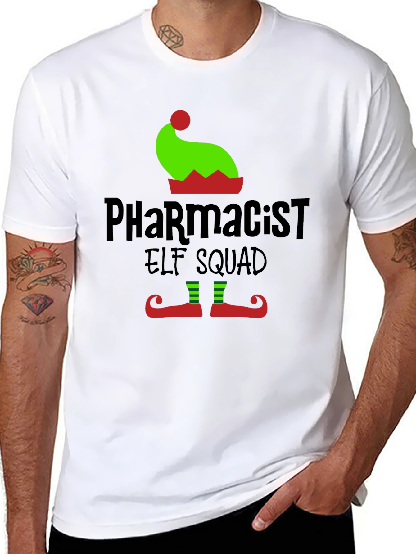 Pharmacist Elf Squad T-Shirt - Holiday Cheer