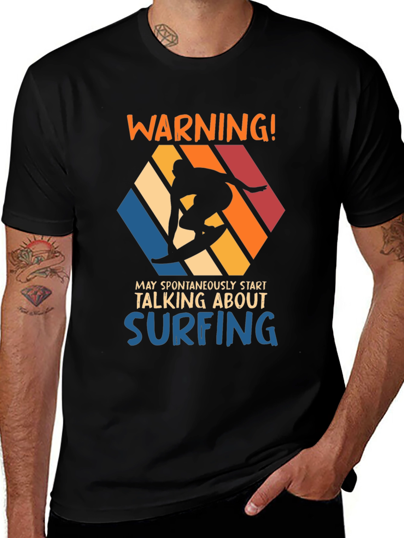 Warning Surfing T-Shirt | Funny Surfer Tee