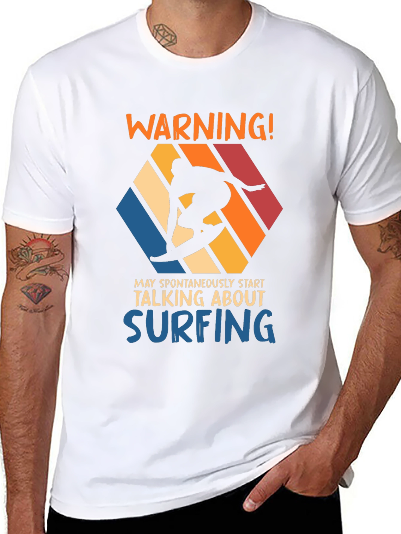 Warning Surfing T-Shirt | Funny Surfer Tee