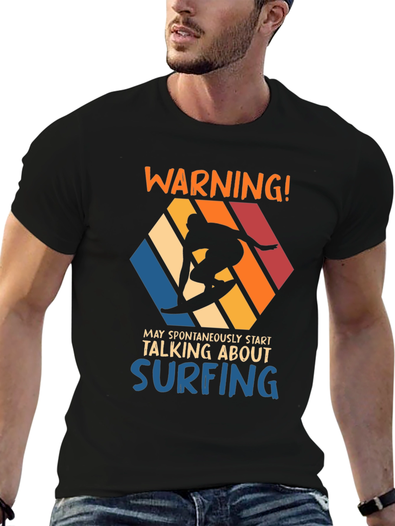 Warning Surfing T-Shirt | Funny Surfer Tee