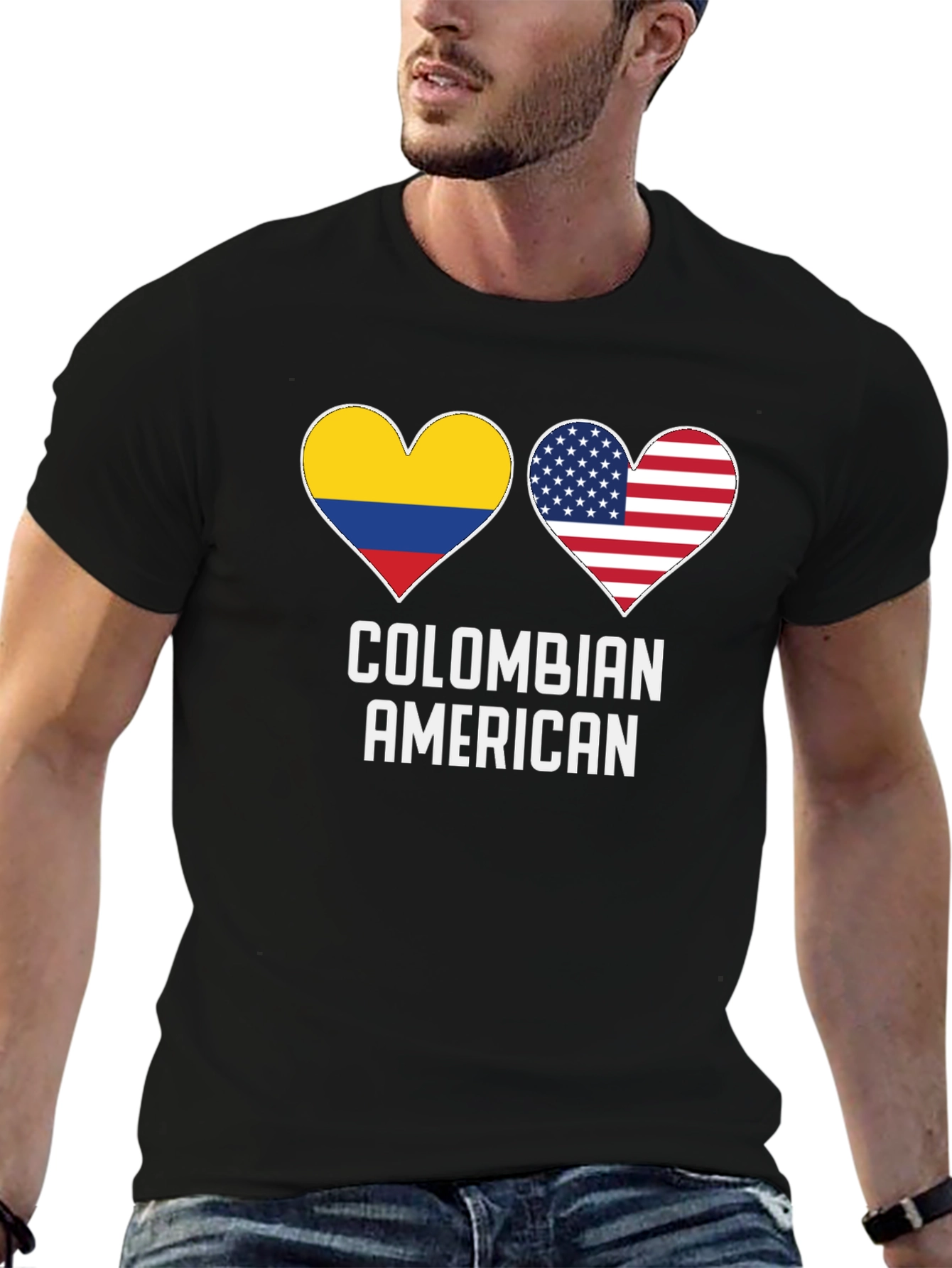 Colombian American Flag Heart T-Shirt