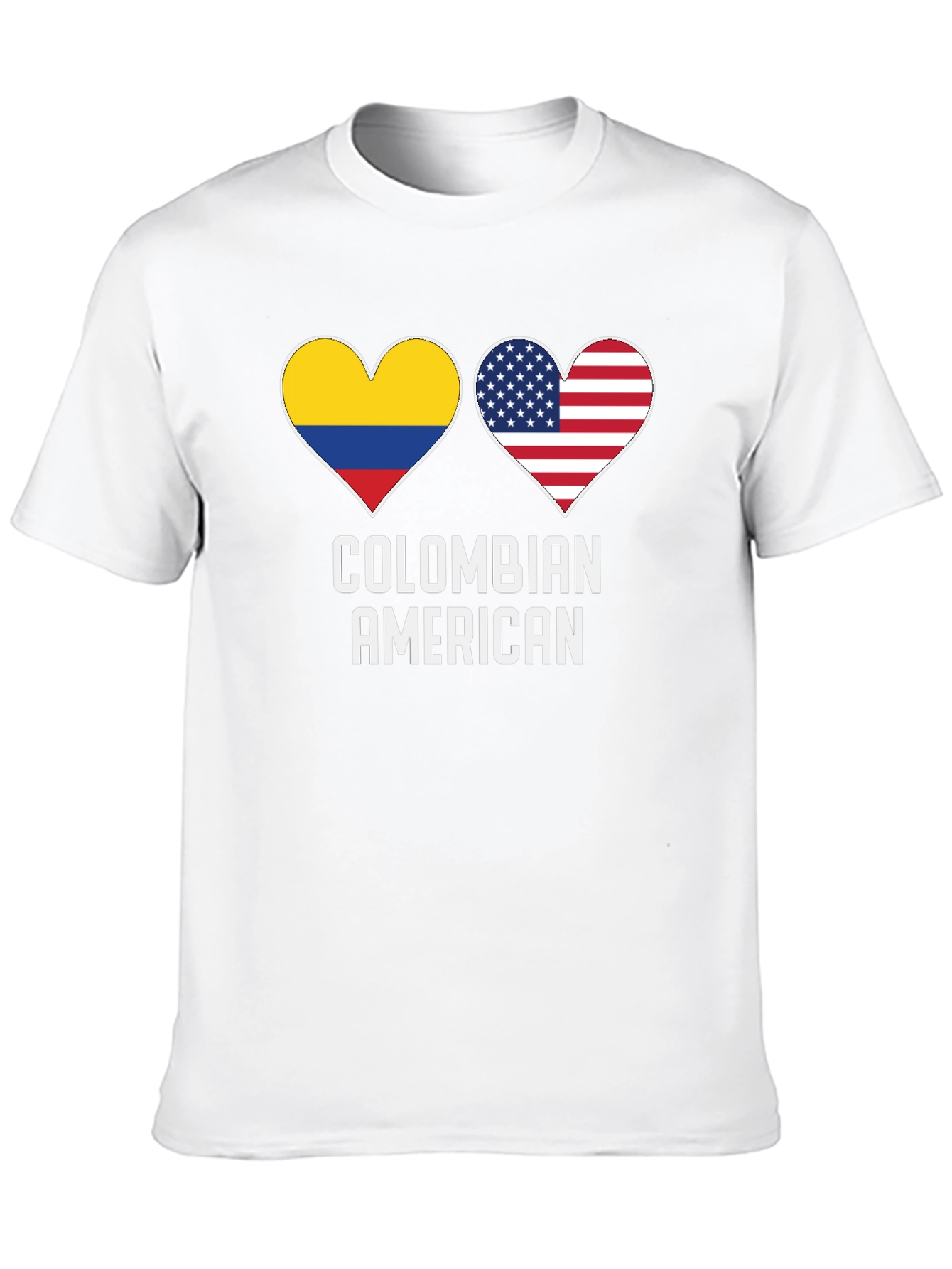 Colombian American Flag Heart T-Shirt
