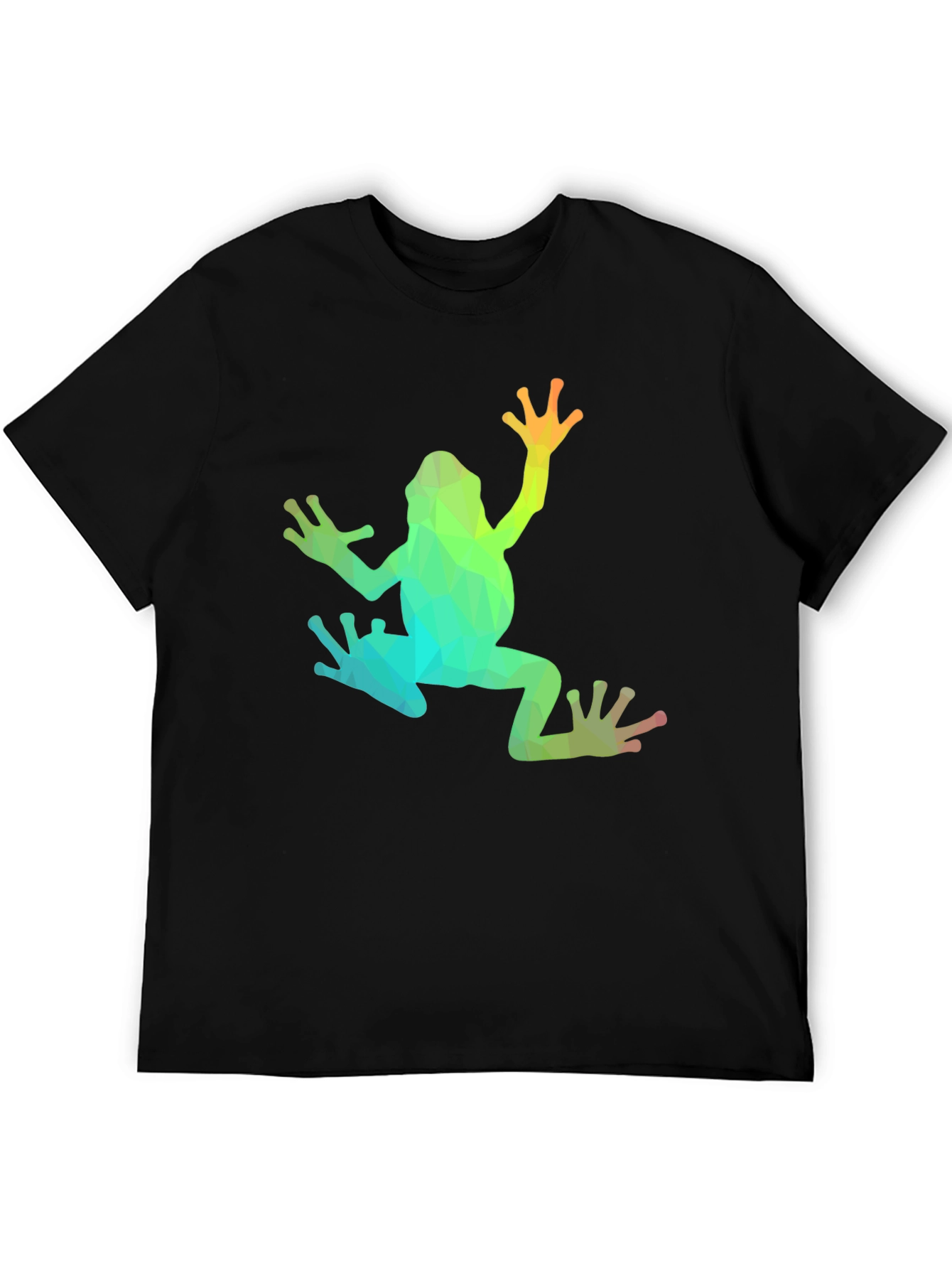 Geometric Frog Graphic T-Shirt - Black