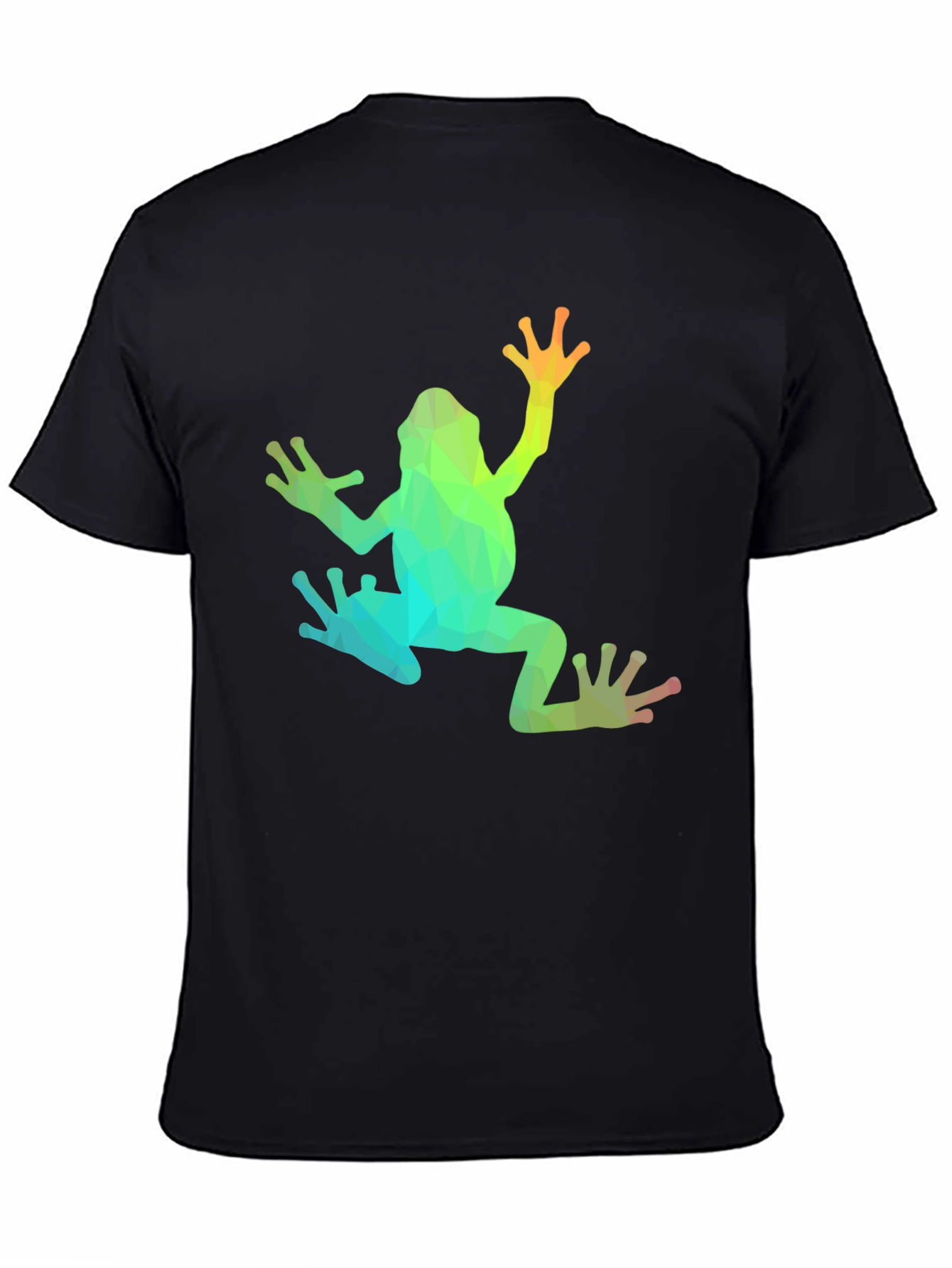 Geometric Frog Graphic T-Shirt - Black