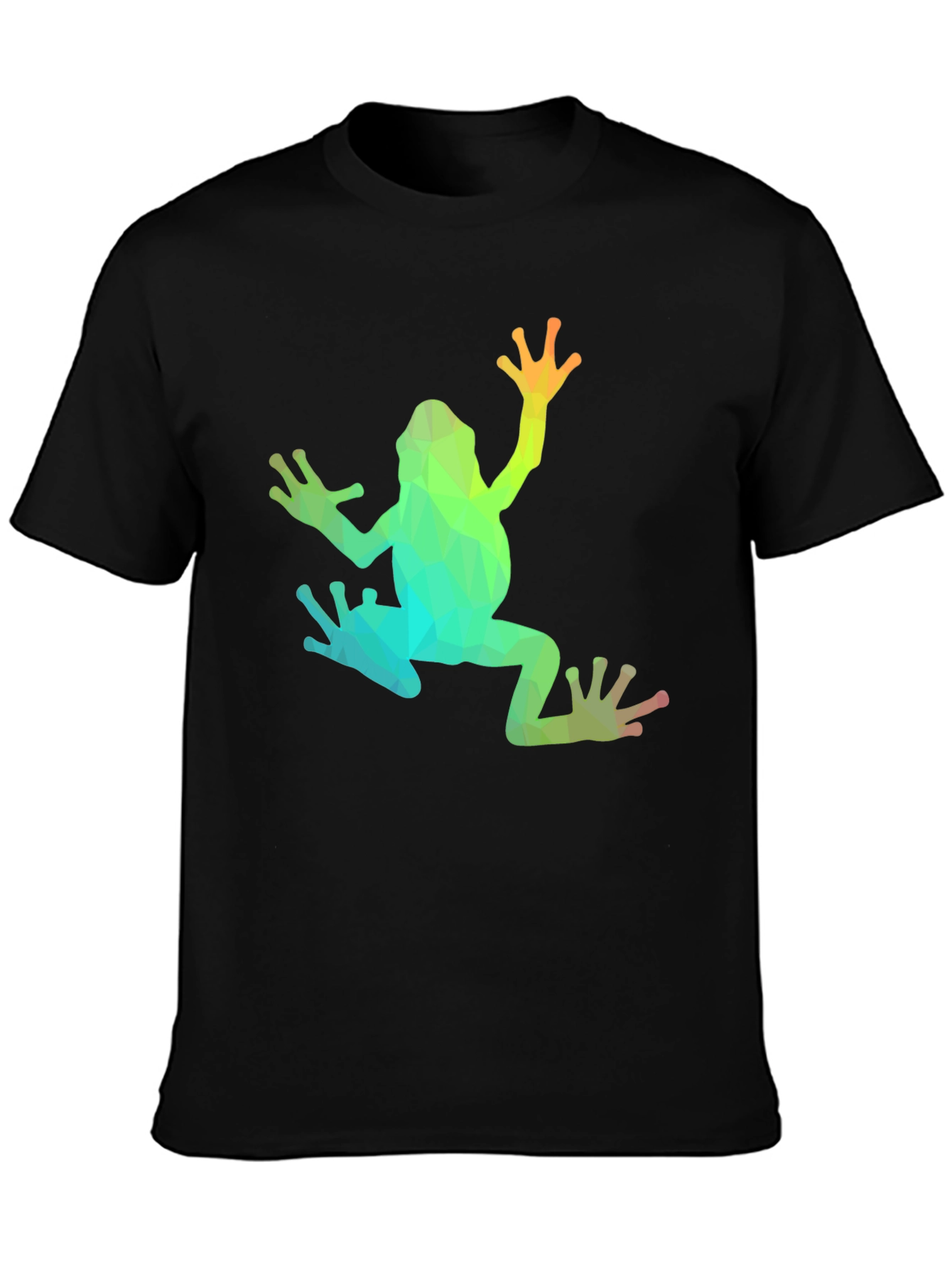 Geometric Frog Graphic T-Shirt - Black